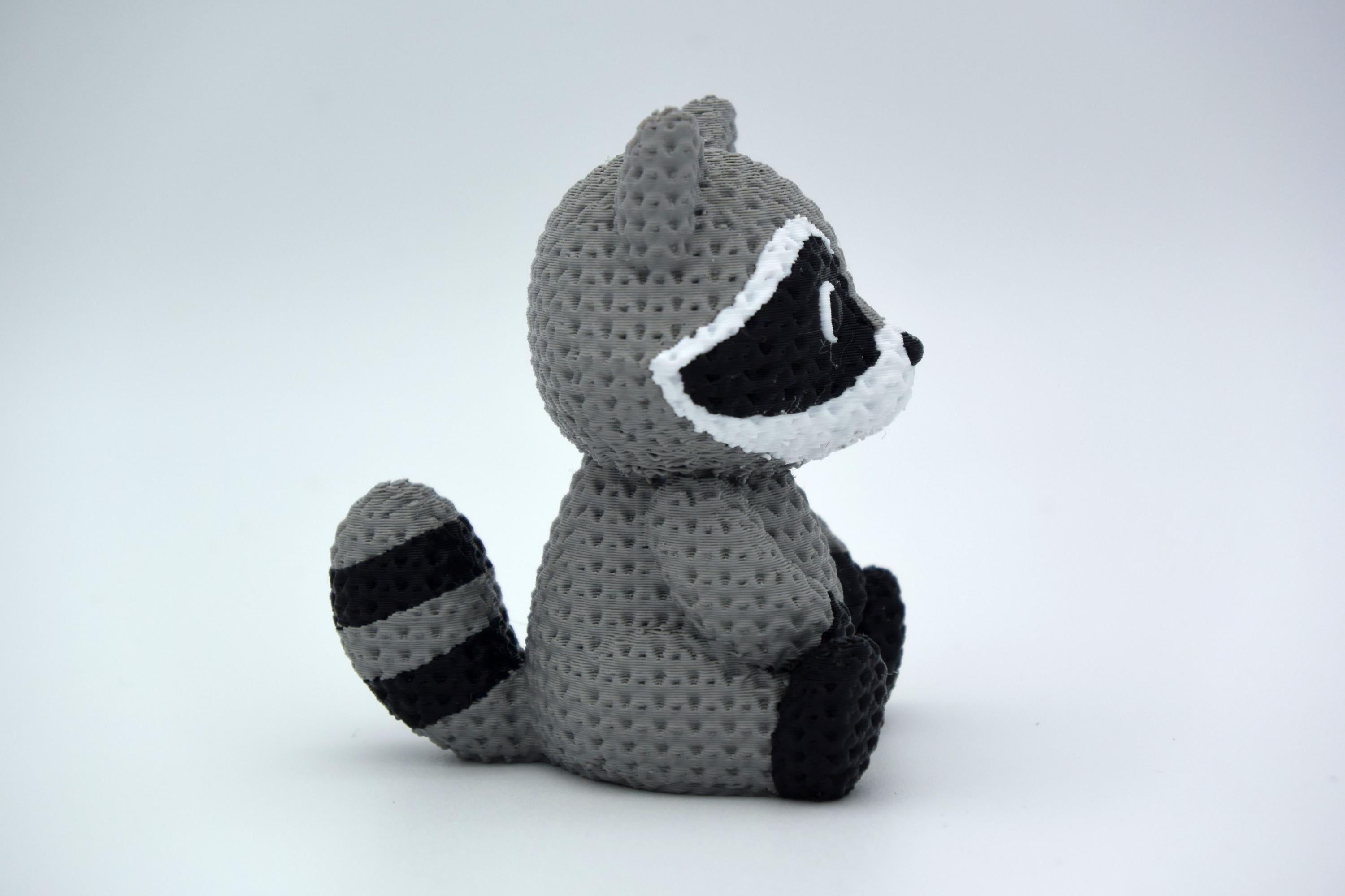 Figurine raton laveur tricot 3D • Décoration artisanale • Cadeau original • 2 tailles et 14 couleurs