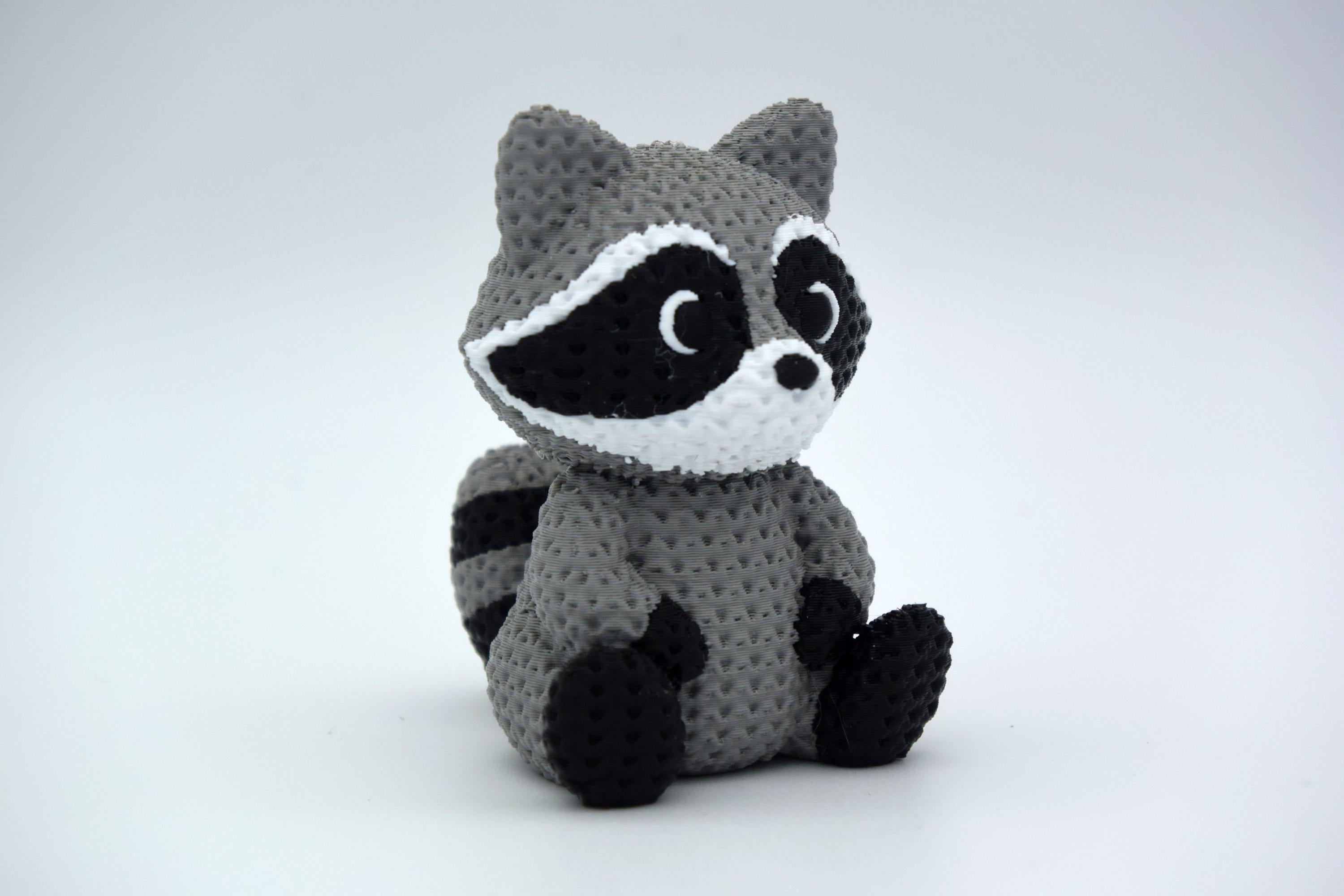 Figurine raton laveur tricot 3D • Décoration artisanale • Cadeau original • 2 tailles et 14 couleurs