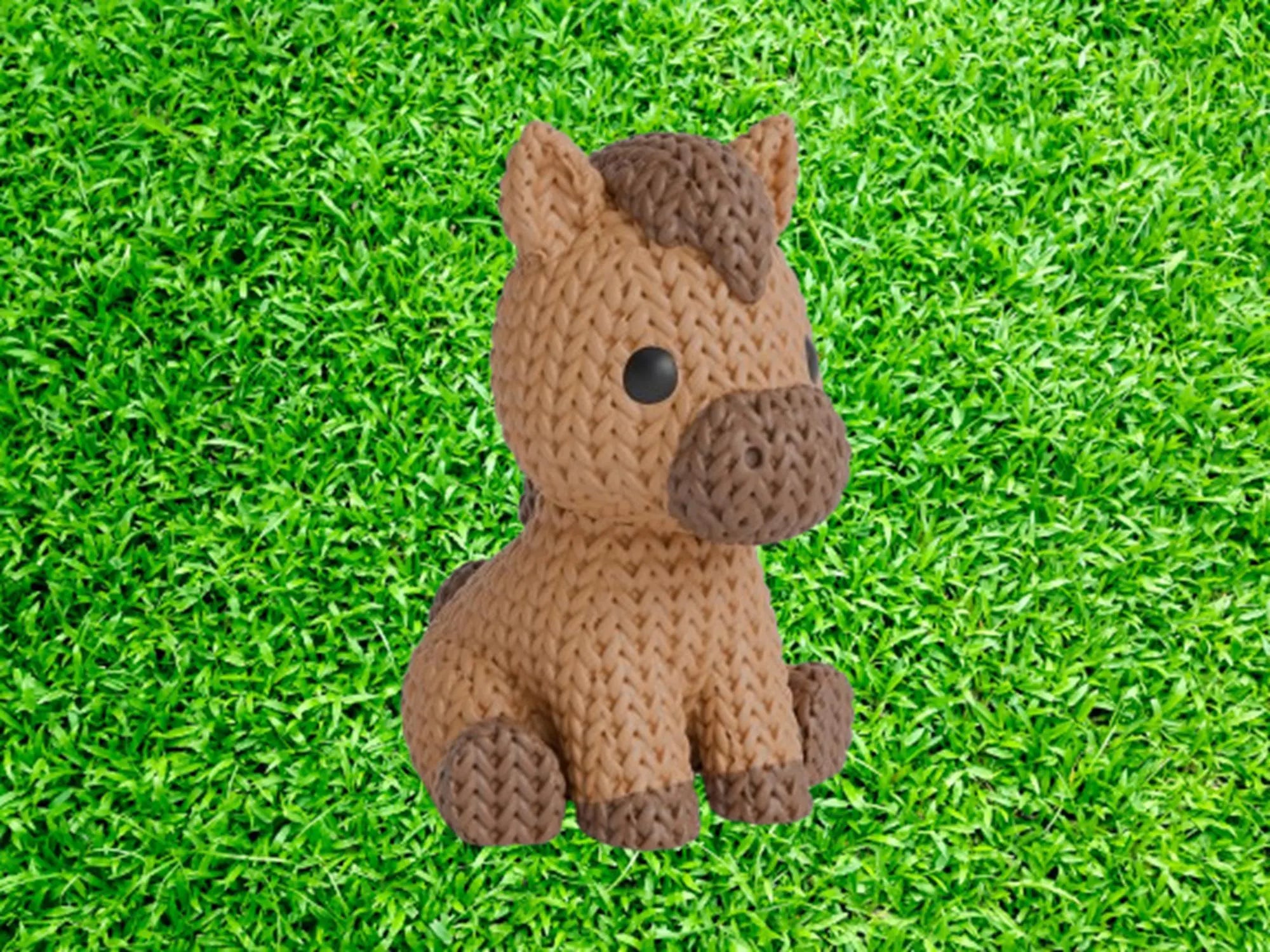 Figurine cheval tricot 3D • Statue déco artisanale • Cadeau original • 2 tailles et 14 couleurs