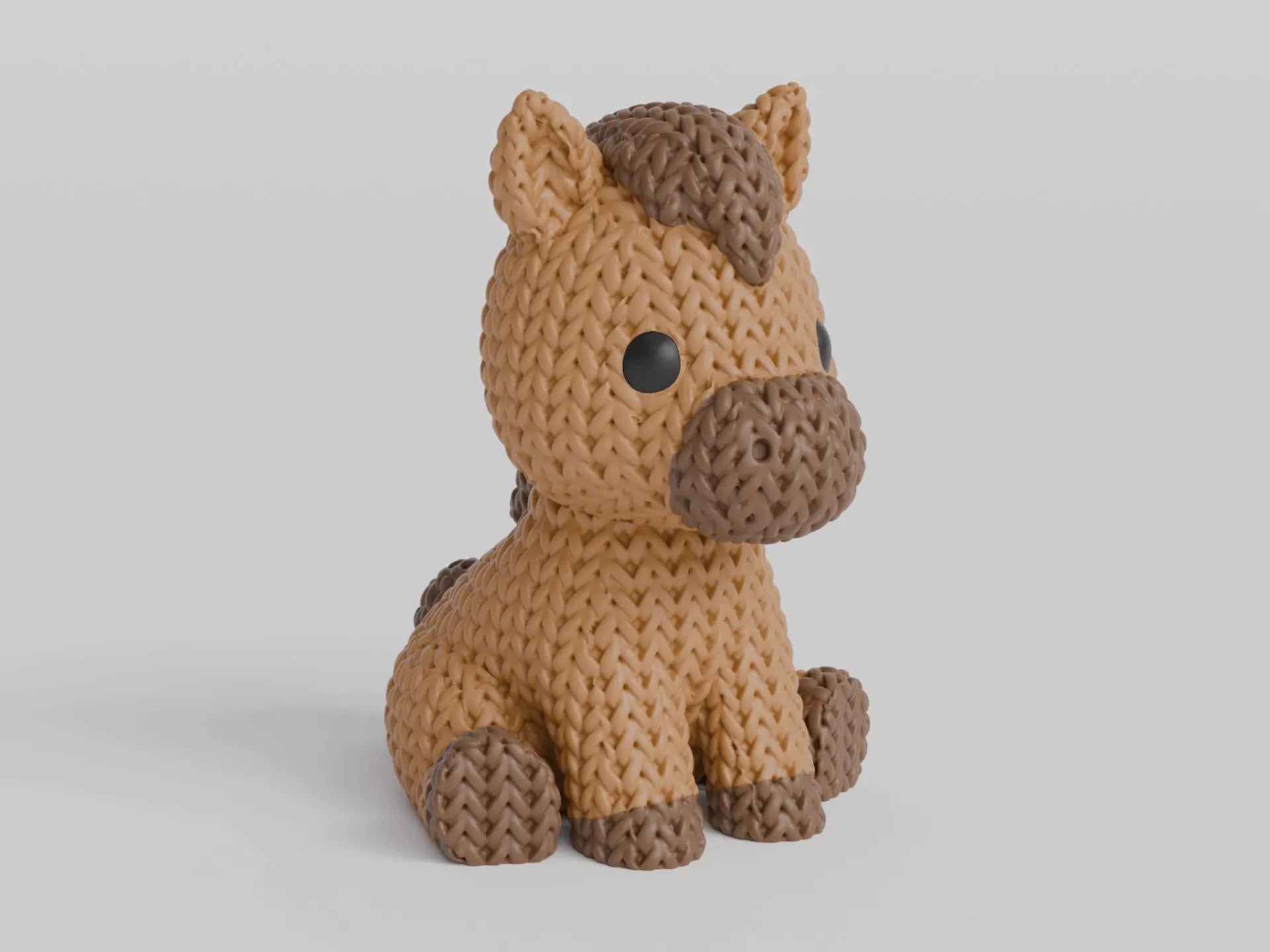 Figurine cheval tricot 3D • Statue déco artisanale • Cadeau original • 2 tailles et 14 couleurs