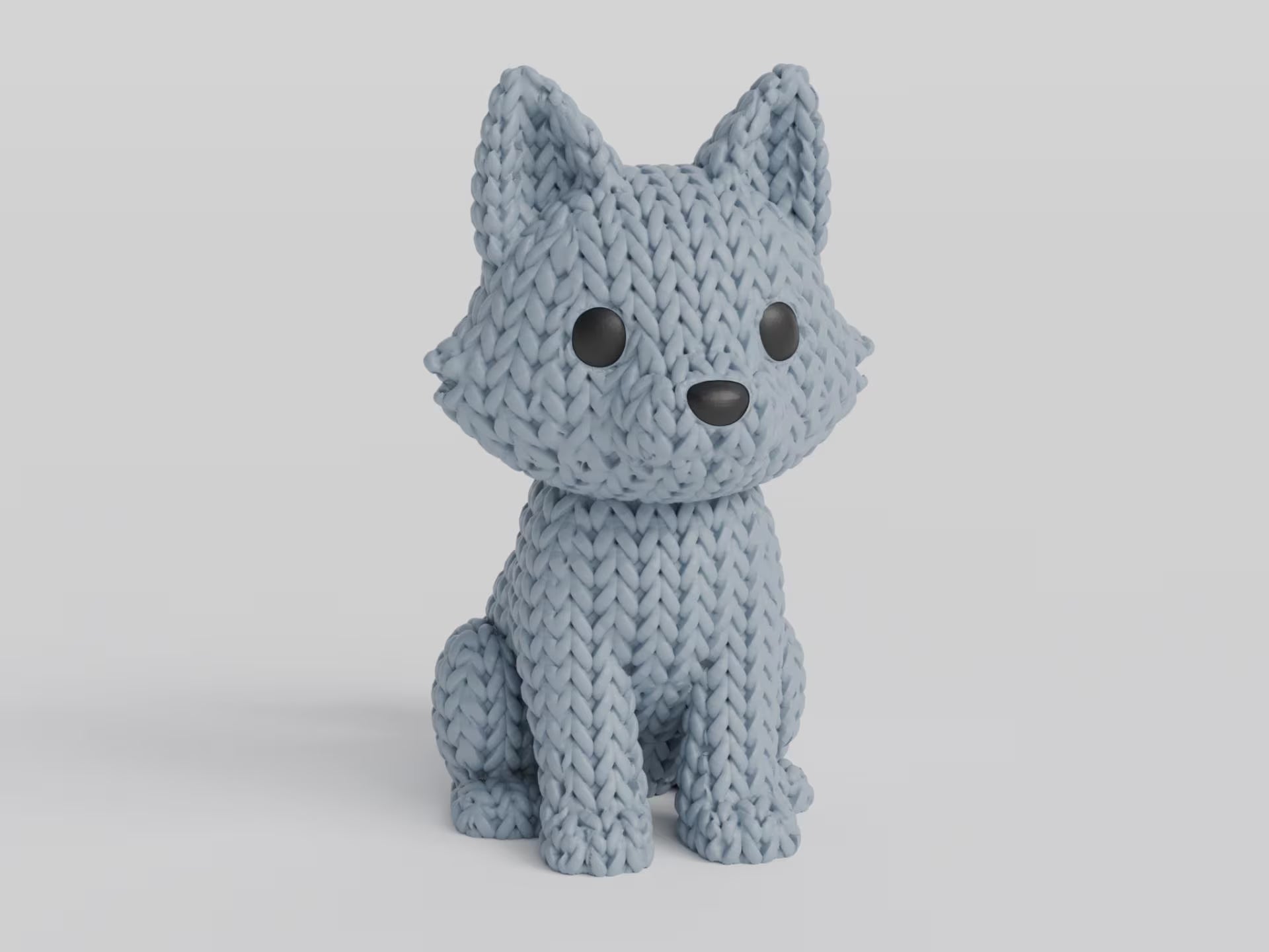 Figurine loup tricot 3D • Statue déco artisanale • Cadeau original • 3 tailles et 14 couleurs