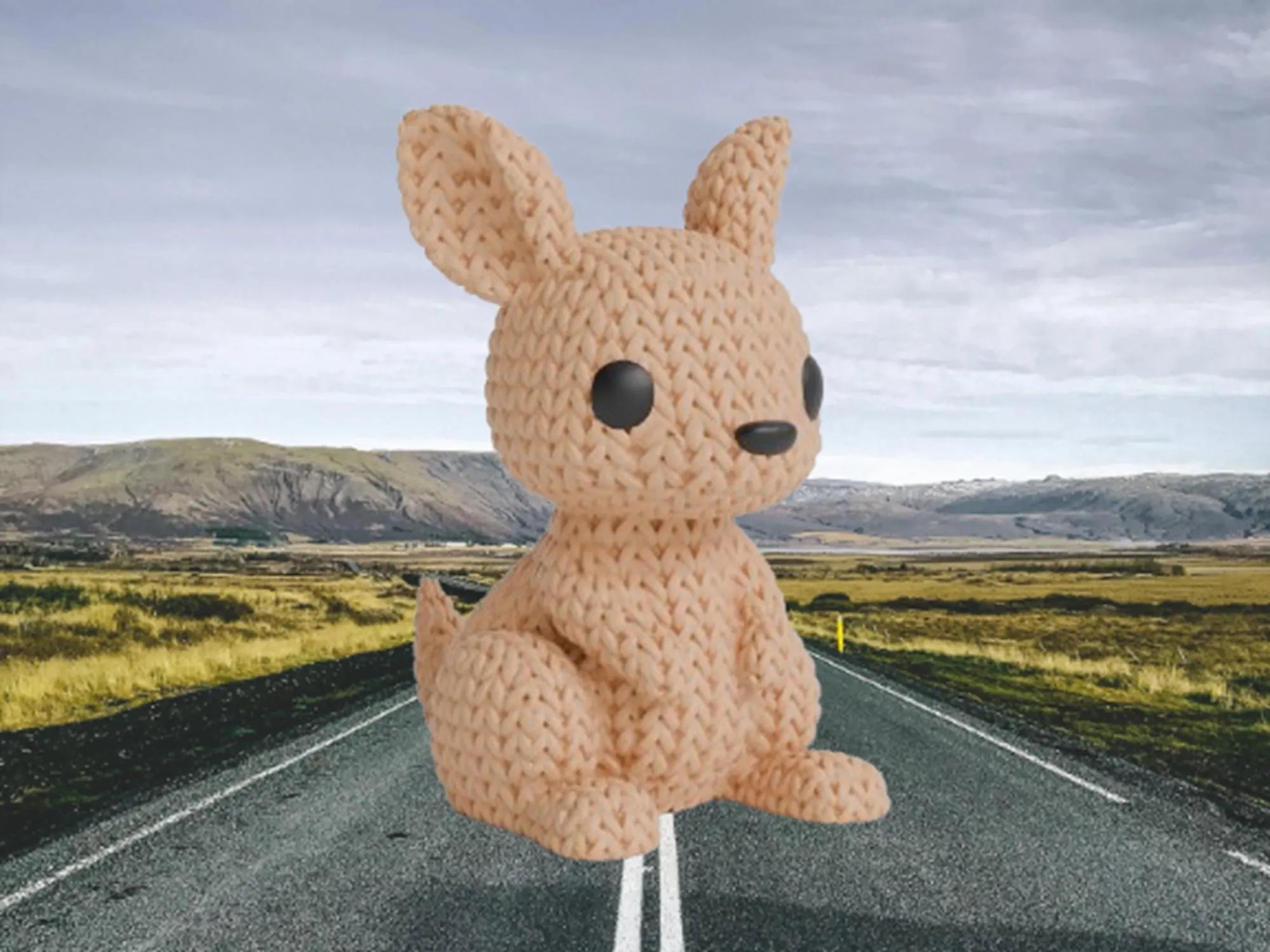 Figurine kangourou tricot 3D • Figurine artisanale déco • Cadeau original • 3 tailles et 14 couleurs