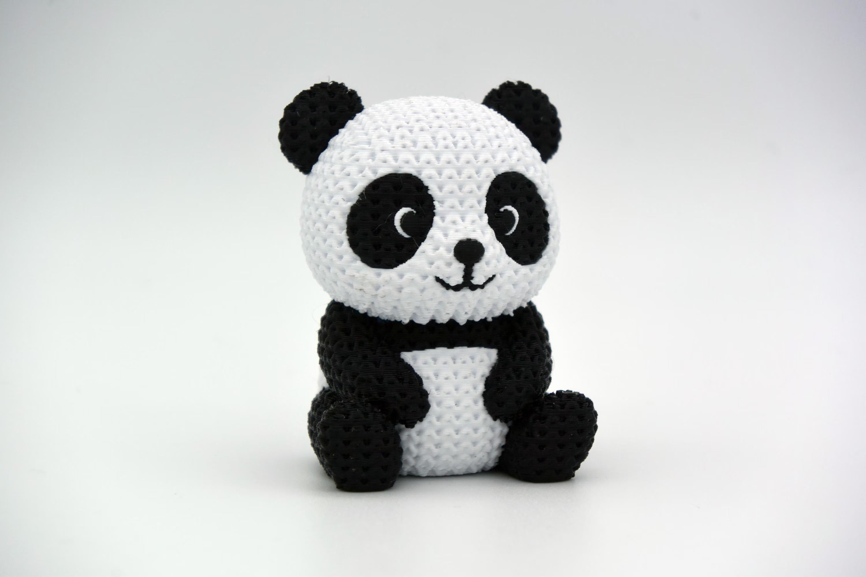 Figurine panda tricot 3D • Figurine artisanale mignonne • Cadeau original • 2 tailles et 14 couleurs