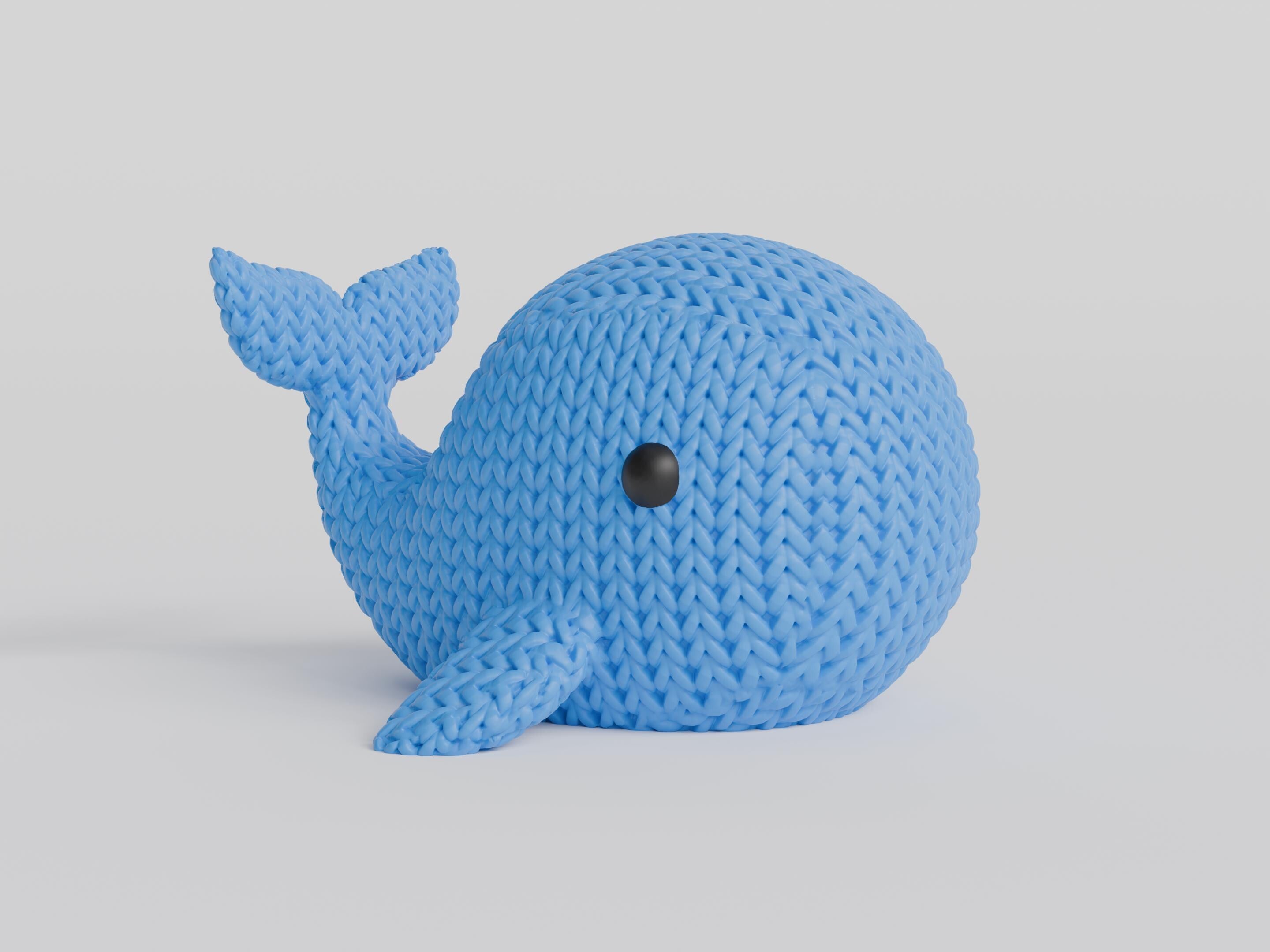 Figurine baleine tricot 3D • Sculpture marine artisanale • Cadeau original • 3 tailles et 14 couleurs