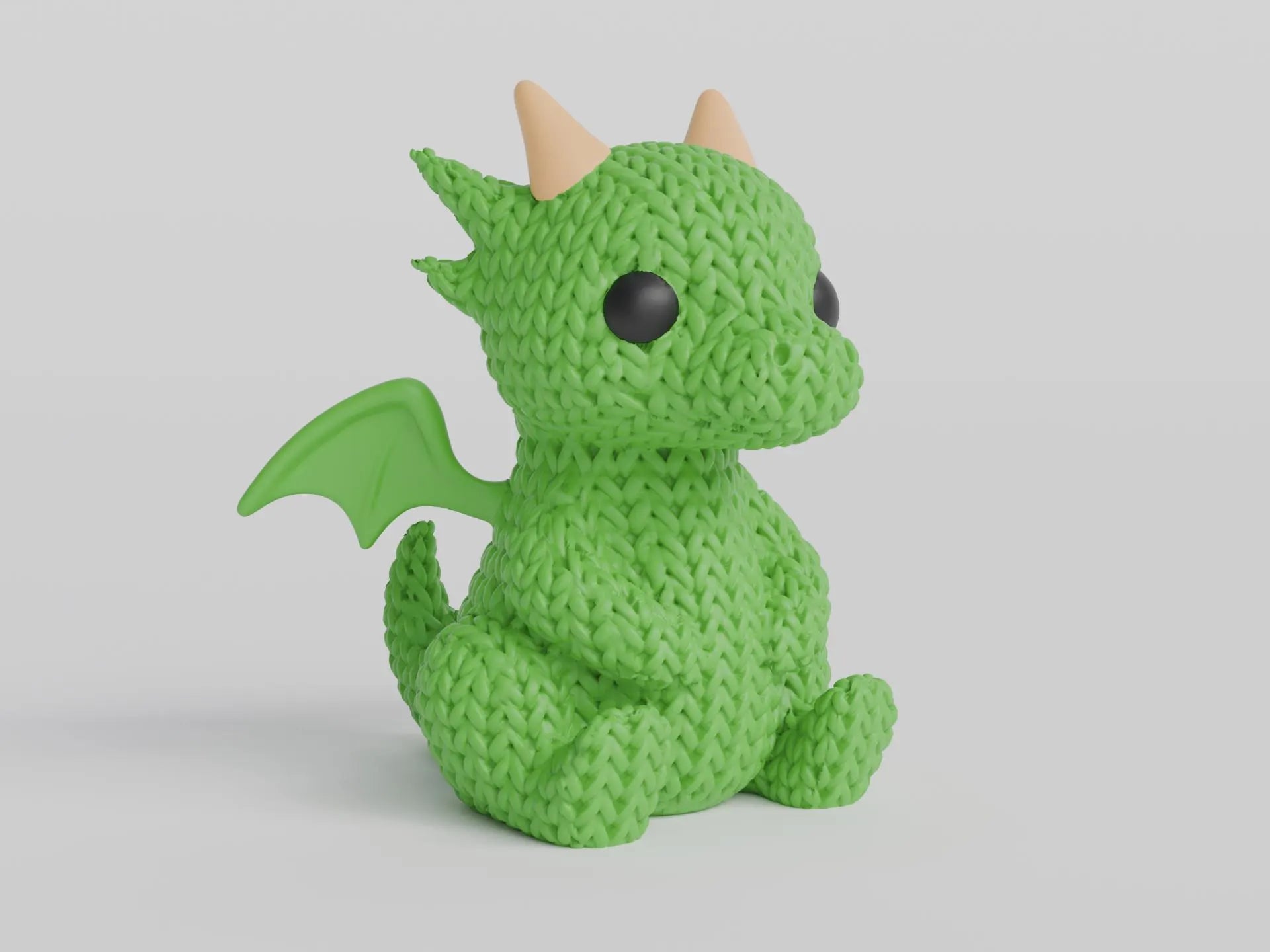 Figurine dragon tricot 3D • Sculpture fantastique artisanale • Cadeau original • 3 tailles et 14 couleurs