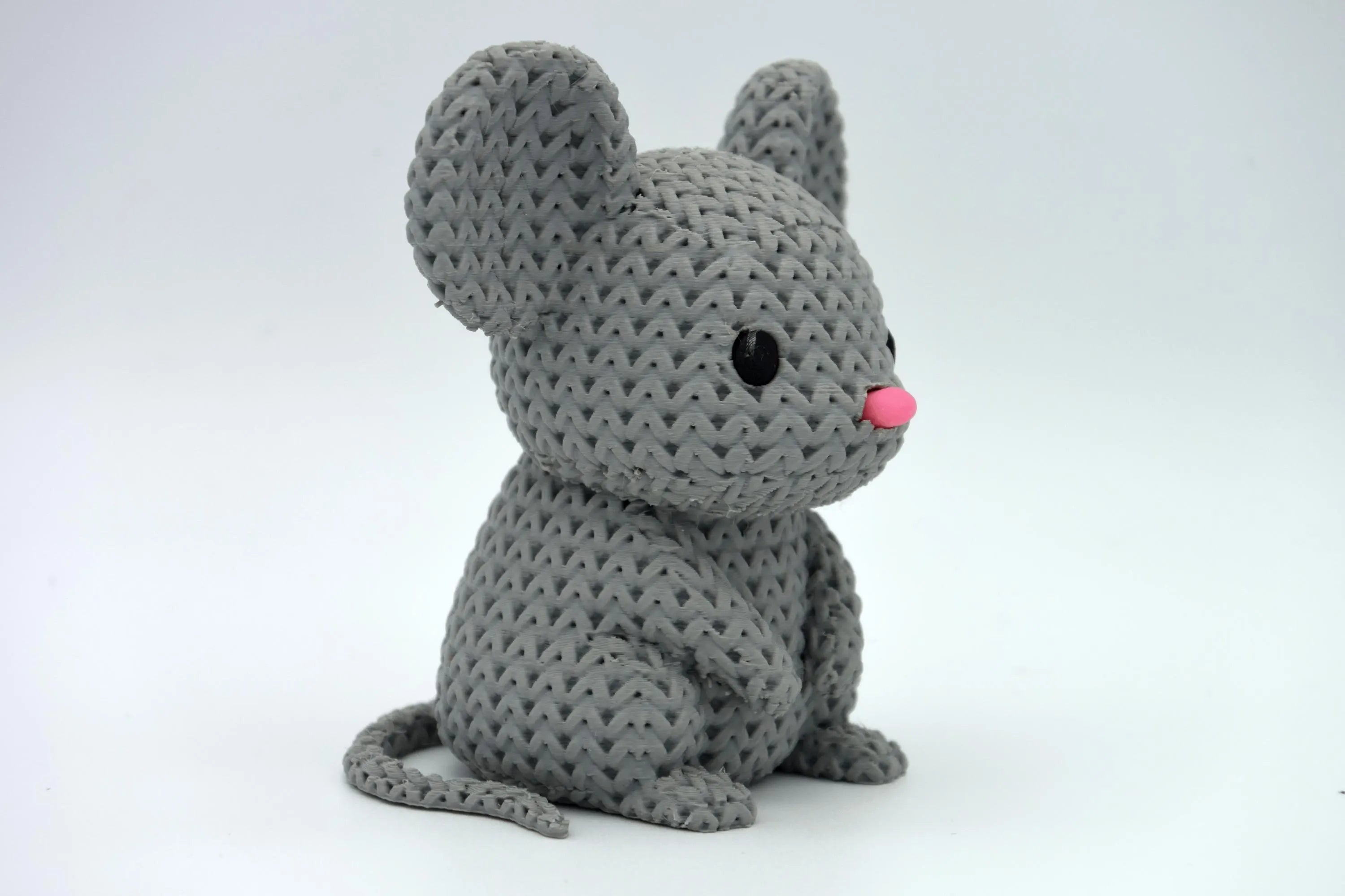 Figurine souris tricot 3D • Sculpture artisanale mignonne • Déco originale • 3 tailles et 14 couleurs