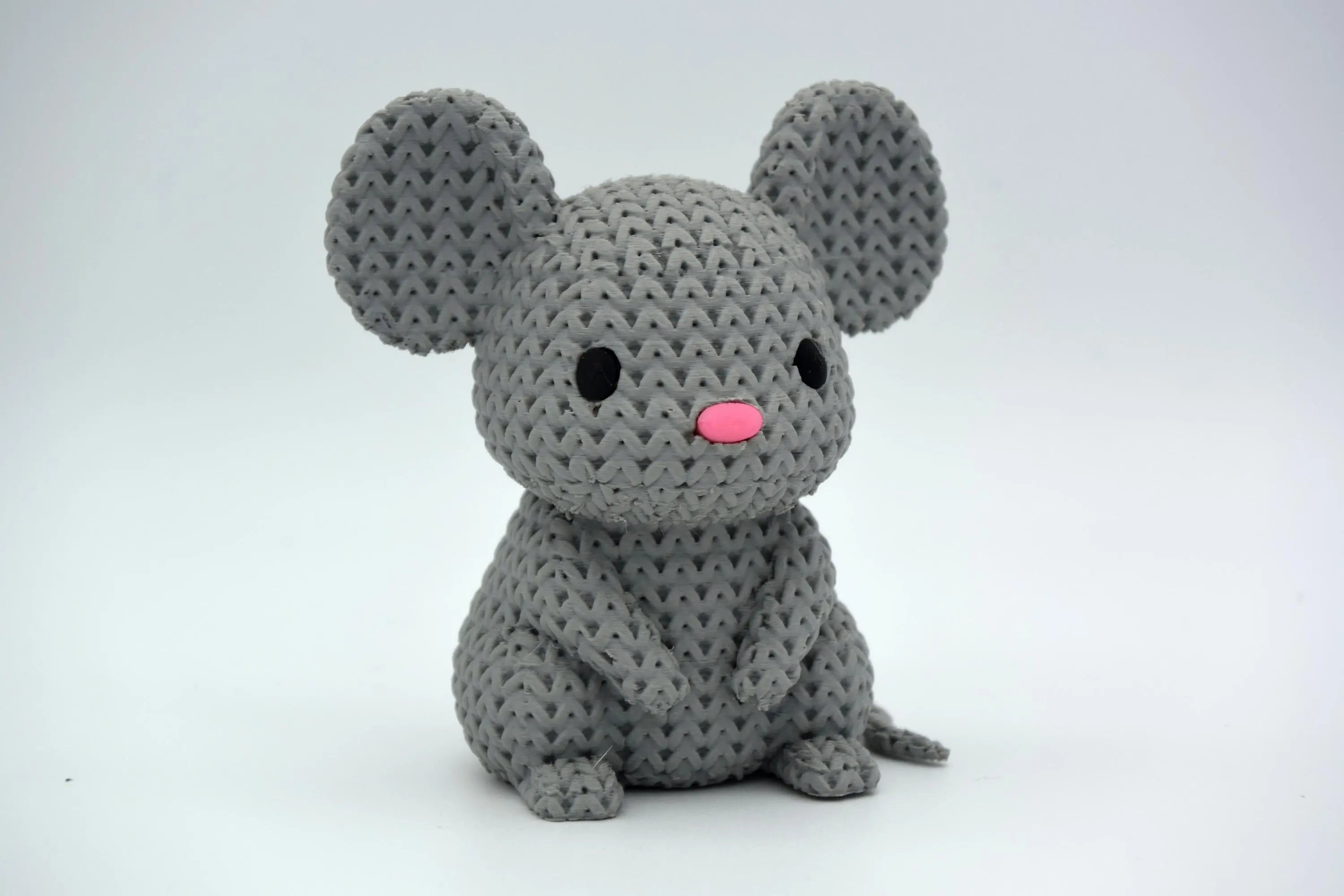 Figurine souris tricot 3D • Sculpture artisanale mignonne • Déco originale • 3 tailles et 14 couleurs