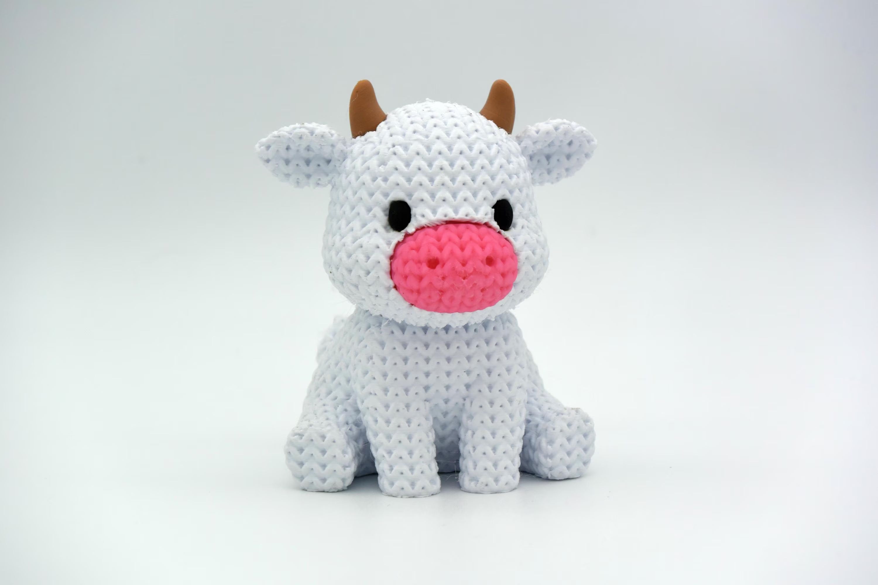 Figurine vache tricot 3D • Sculpture artisanale déco • Cadeau original • 3 tailles et 14 couleurs