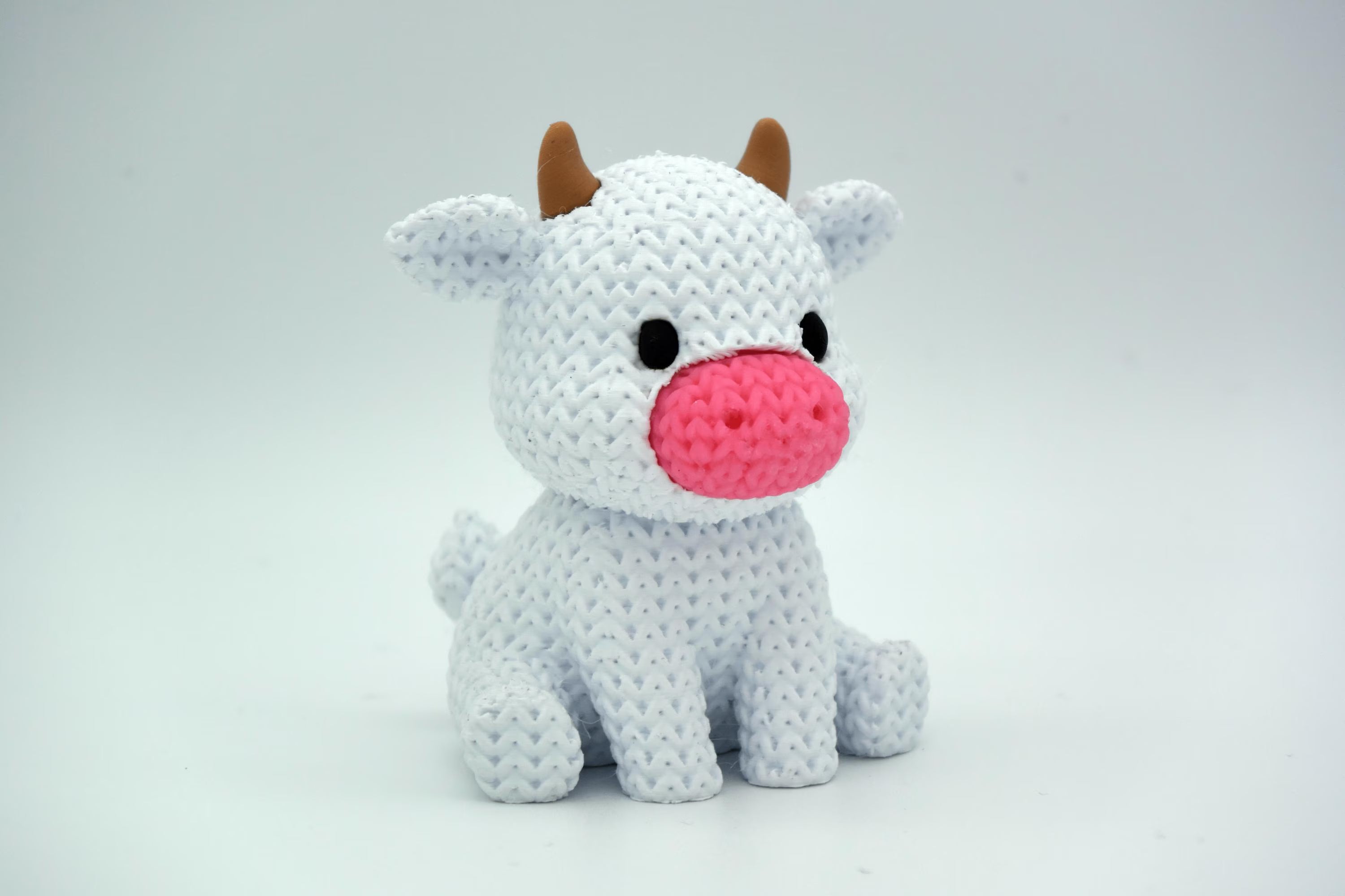 Figurine vache tricot 3D • Sculpture artisanale déco • Cadeau original • 3 tailles et 14 couleurs