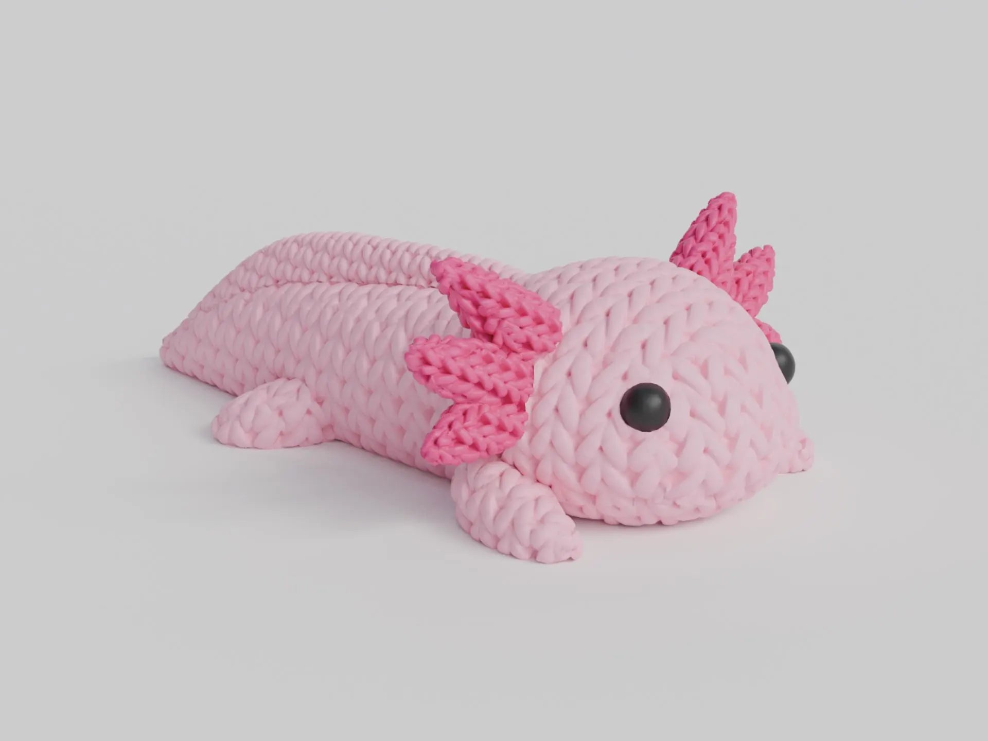 Figurine axolotl tricot 3D • Figurine artisanale mignonne • Cadeau original • 3 tailles et 14 couleurs