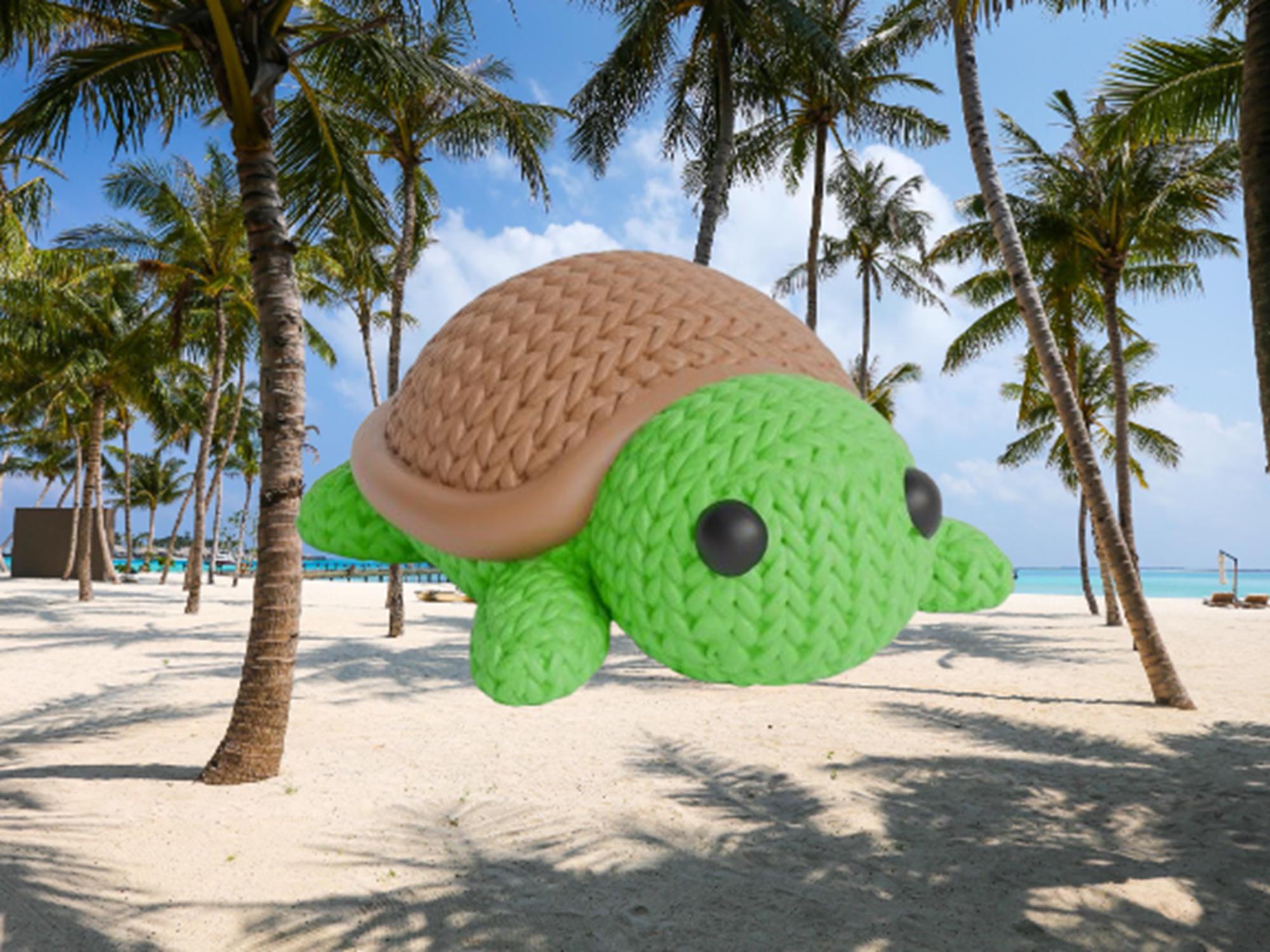 Figurine tortue tricot 3D • Sculpture artisanale • Déco marine • 3 tailles et 14 couleurs