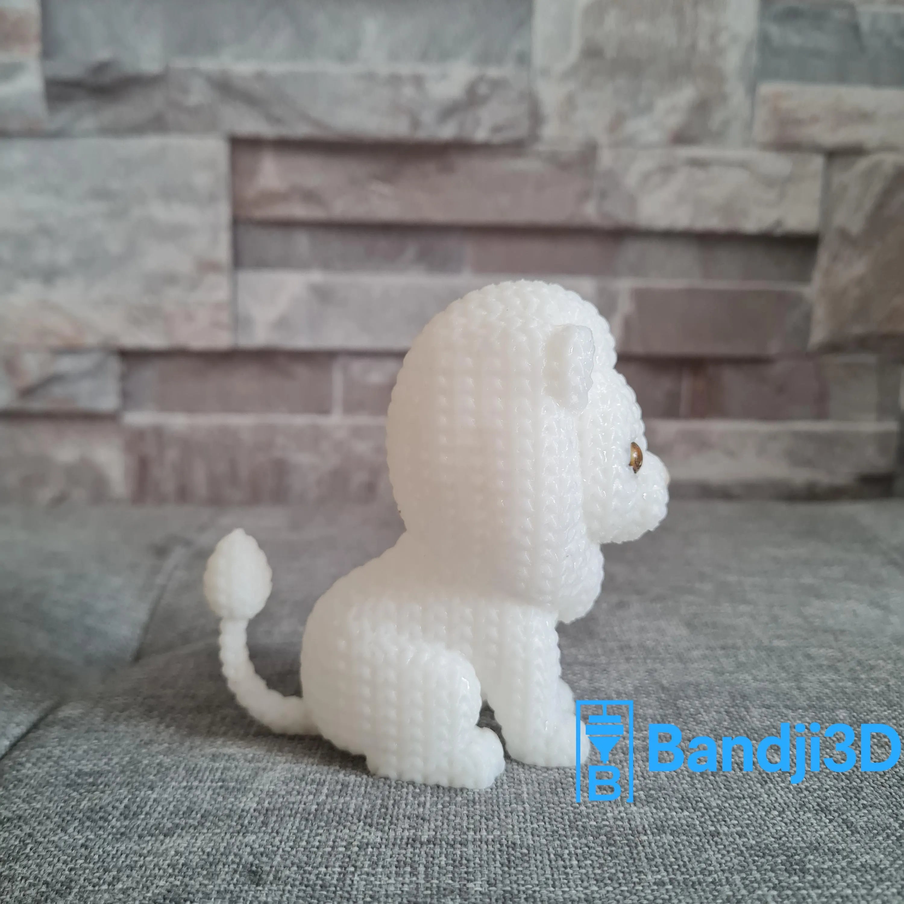 Figurine lion tricot 3D • Sculpture déco artisanale • Cadeau original • 2 tailles et 14 couleurs