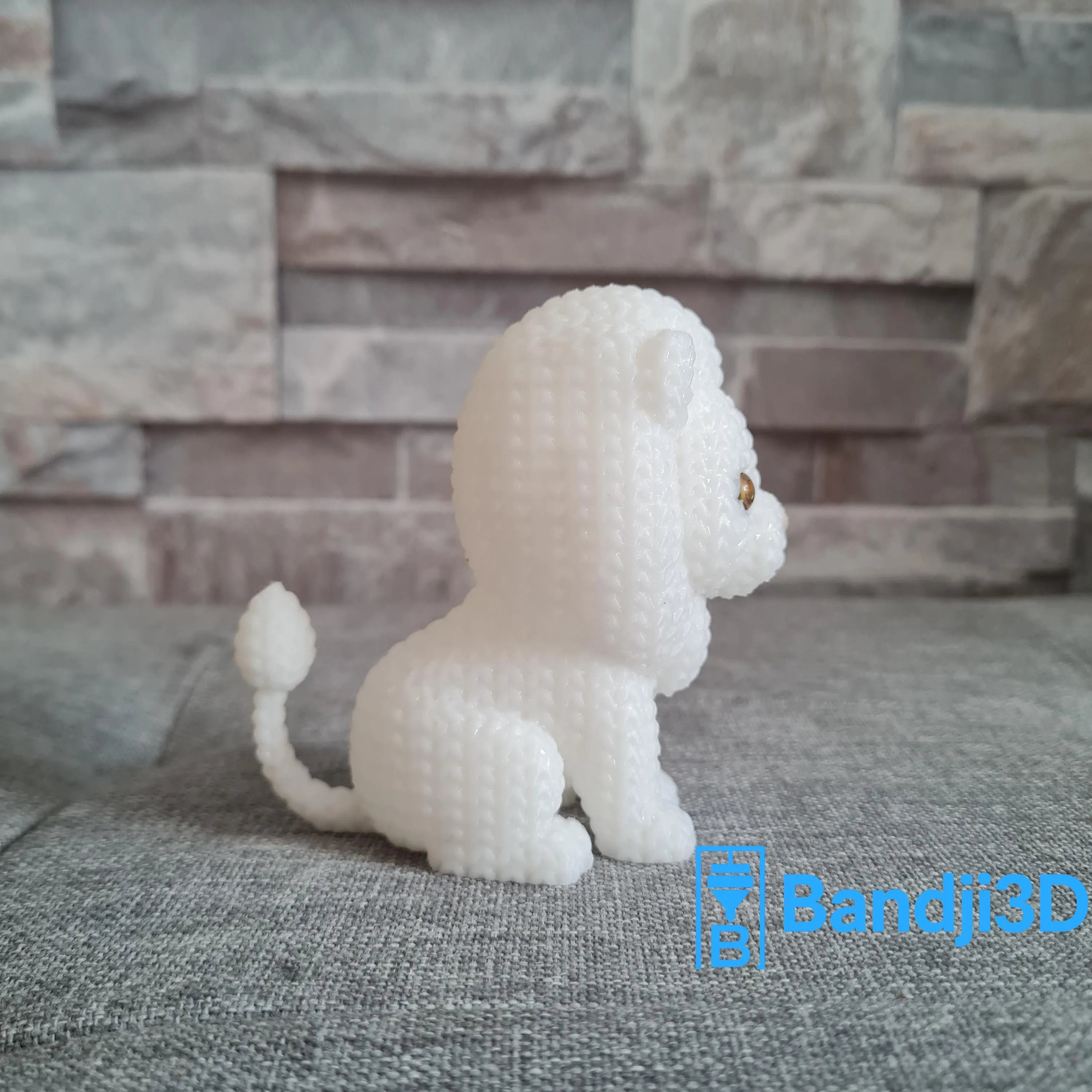 Figurine lion tricot 3D • Sculpture déco artisanale • Cadeau original • 2 tailles et 14 couleurs