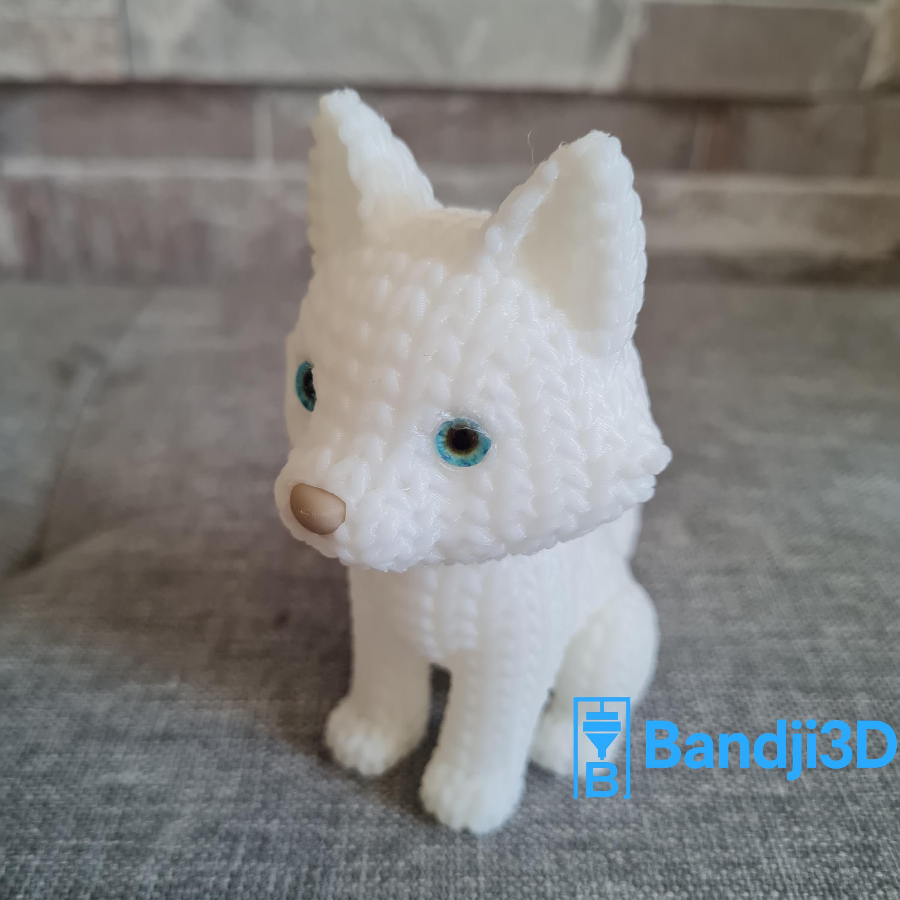 Figurine loup tricot 3D • Statue déco artisanale • Cadeau original • 3 tailles et 14 couleurs