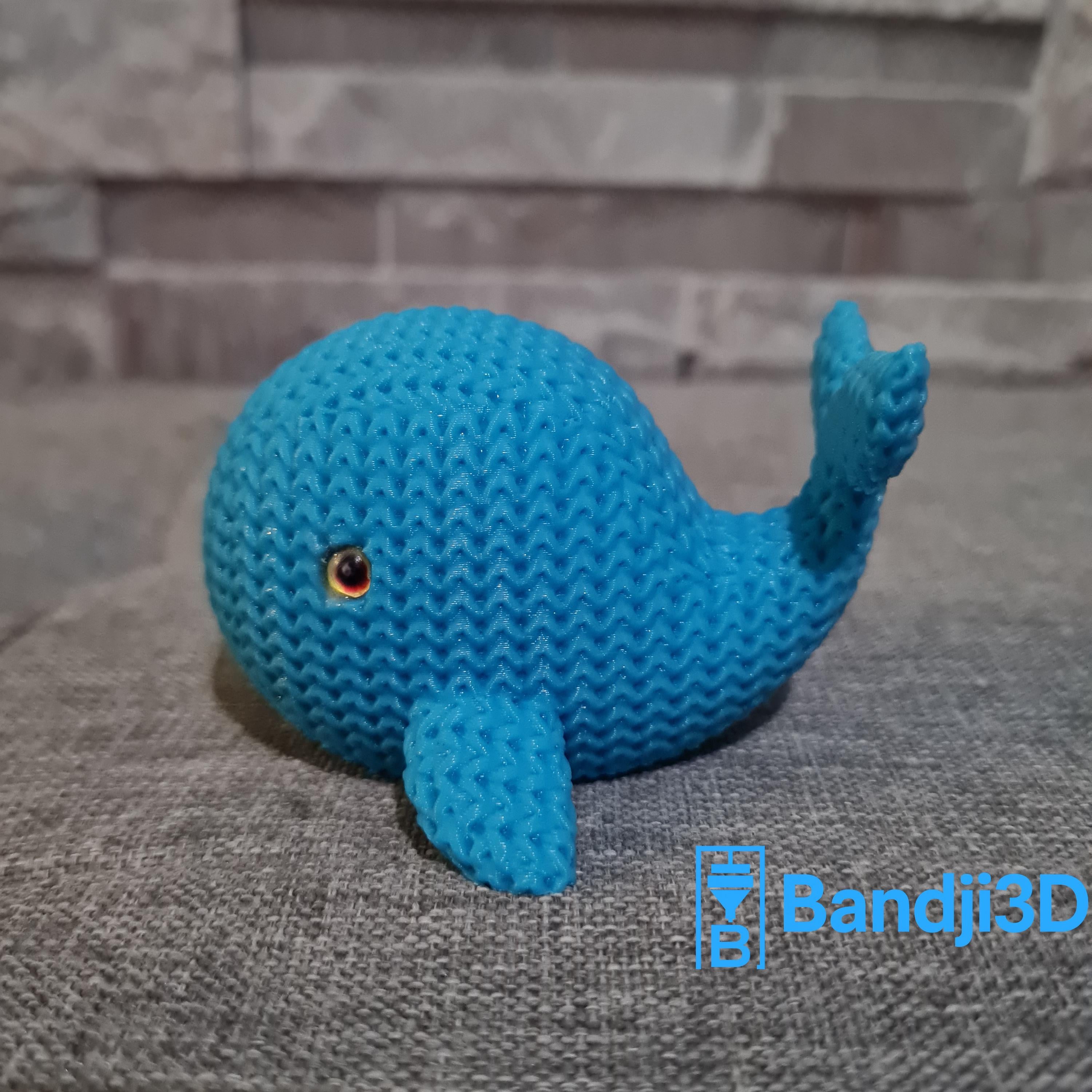 Figurine baleine tricot 3D • Sculpture marine artisanale • Cadeau original • 3 tailles et 14 couleurs