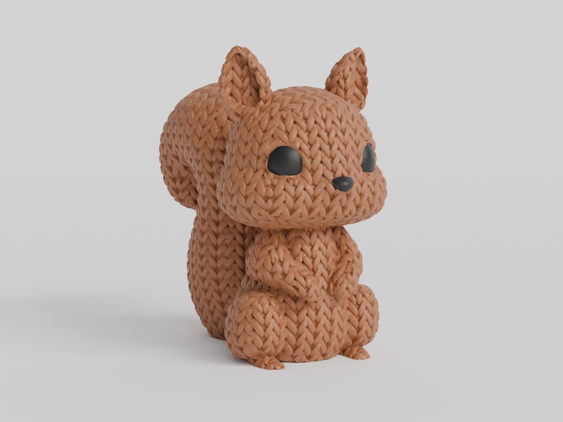 Figurine écureuil tricot 3D • Sculpture artisanale • Déco forestière • 3 tailles et 14 couleurs