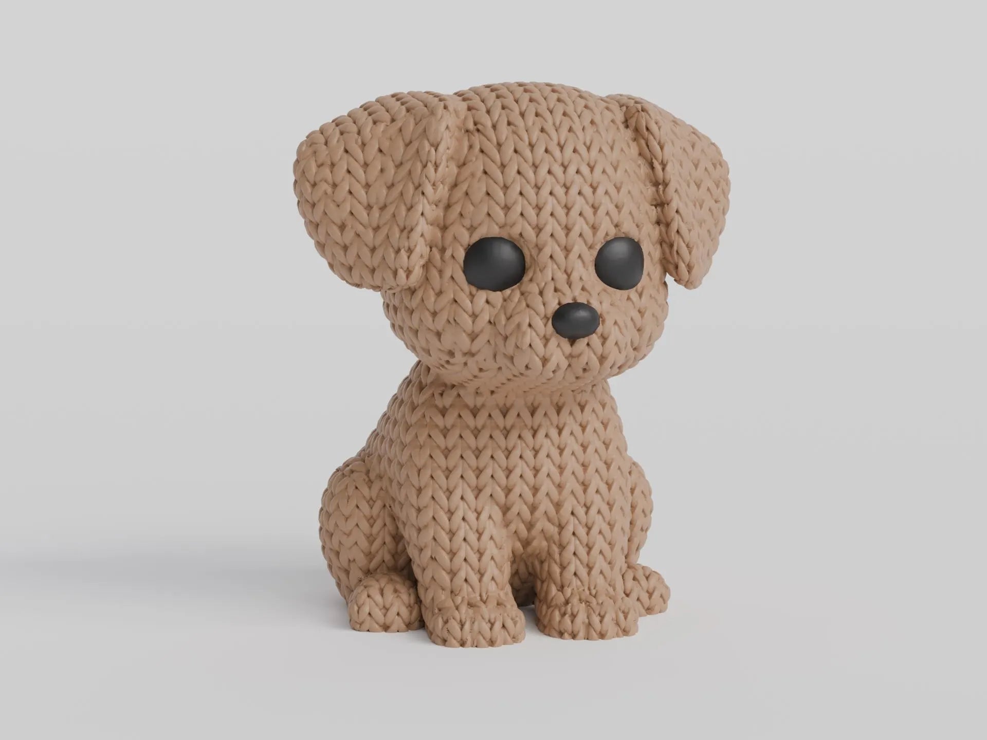 Figurine chien tricot 3D • Sculpture artisanale • Déco mignonne • 3 tailles et 14 couleurs
