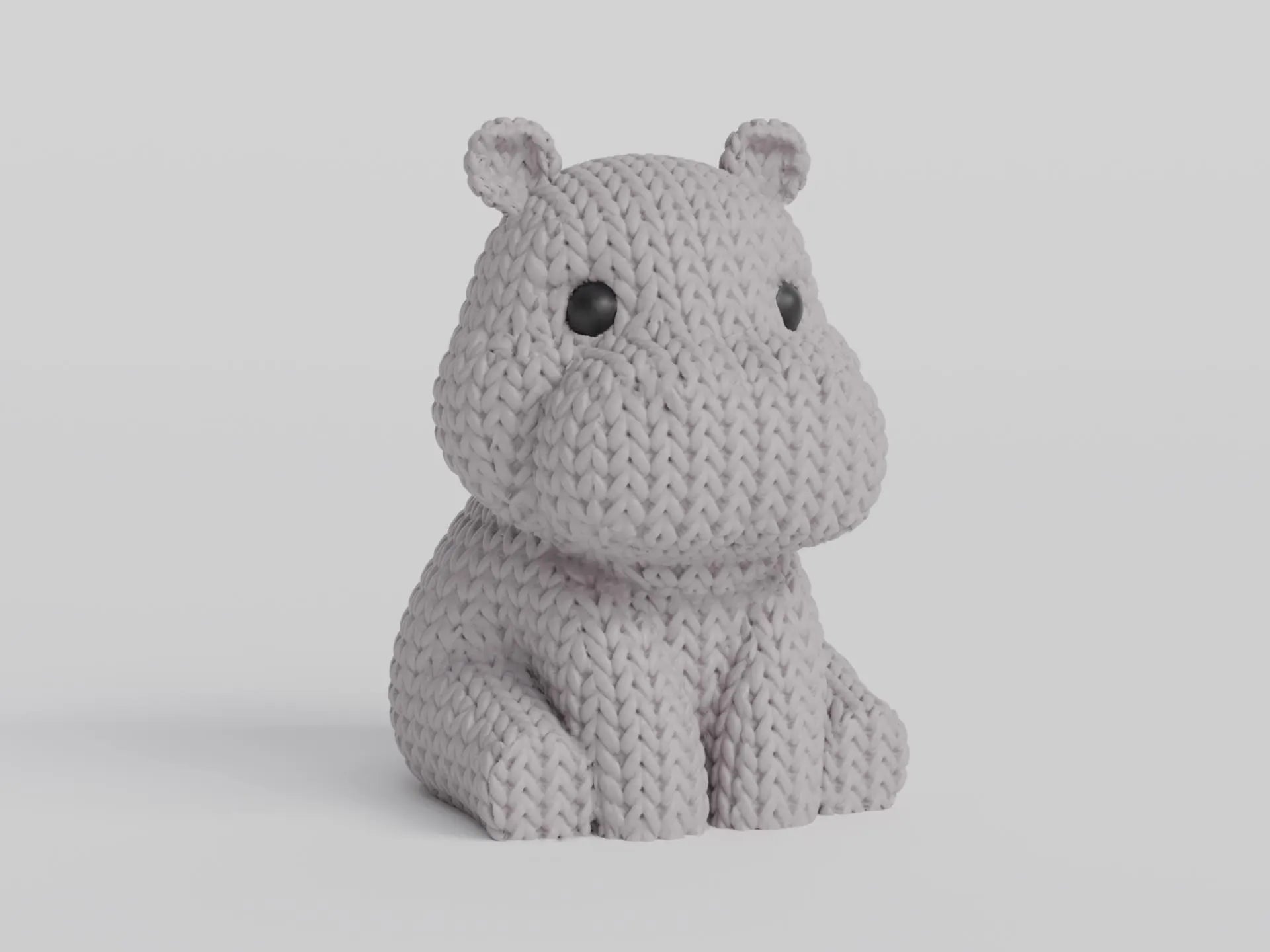 Figurine hippopotame tricot 3D • Sculpture artisanale mignonne • Déco originale • 3 tailles et 14 couleurs