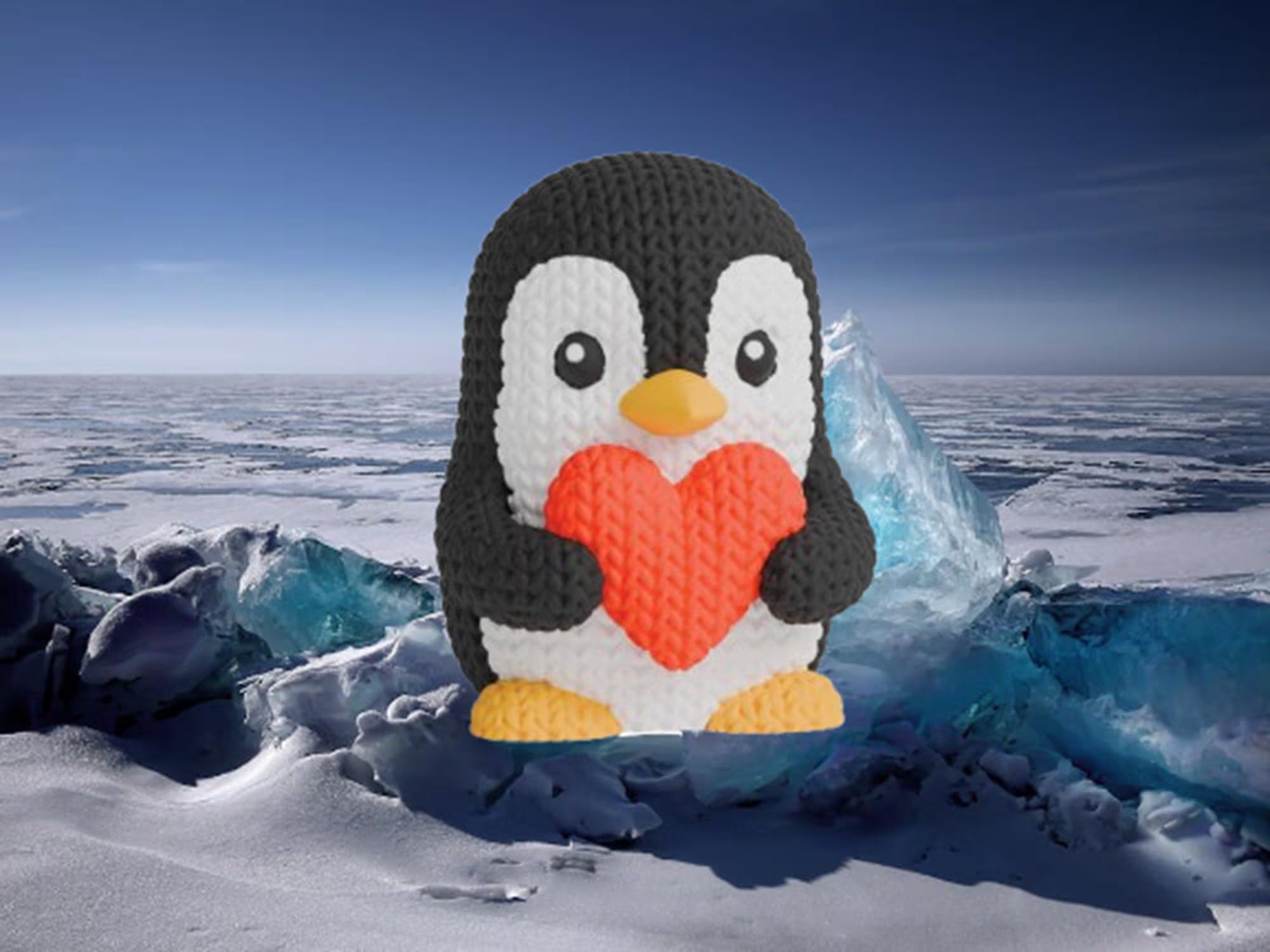 Figurine pingouin tricot 3D • Sculpture artisanale • Déco polaire • 2 tailles et 14 couleurs