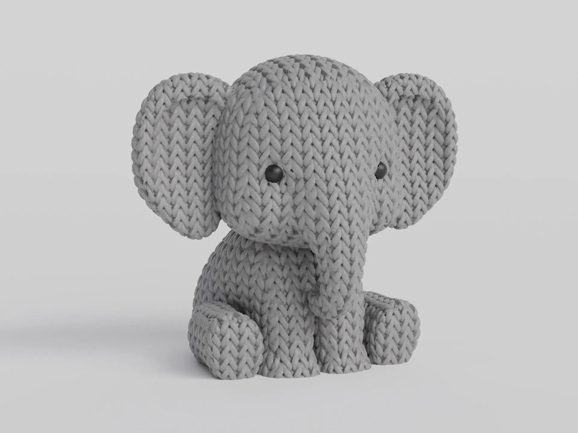 Figurine éléphant tricot 3D • Sculpture artisanale • Déco safari • 3 tailles et 14 couleurs