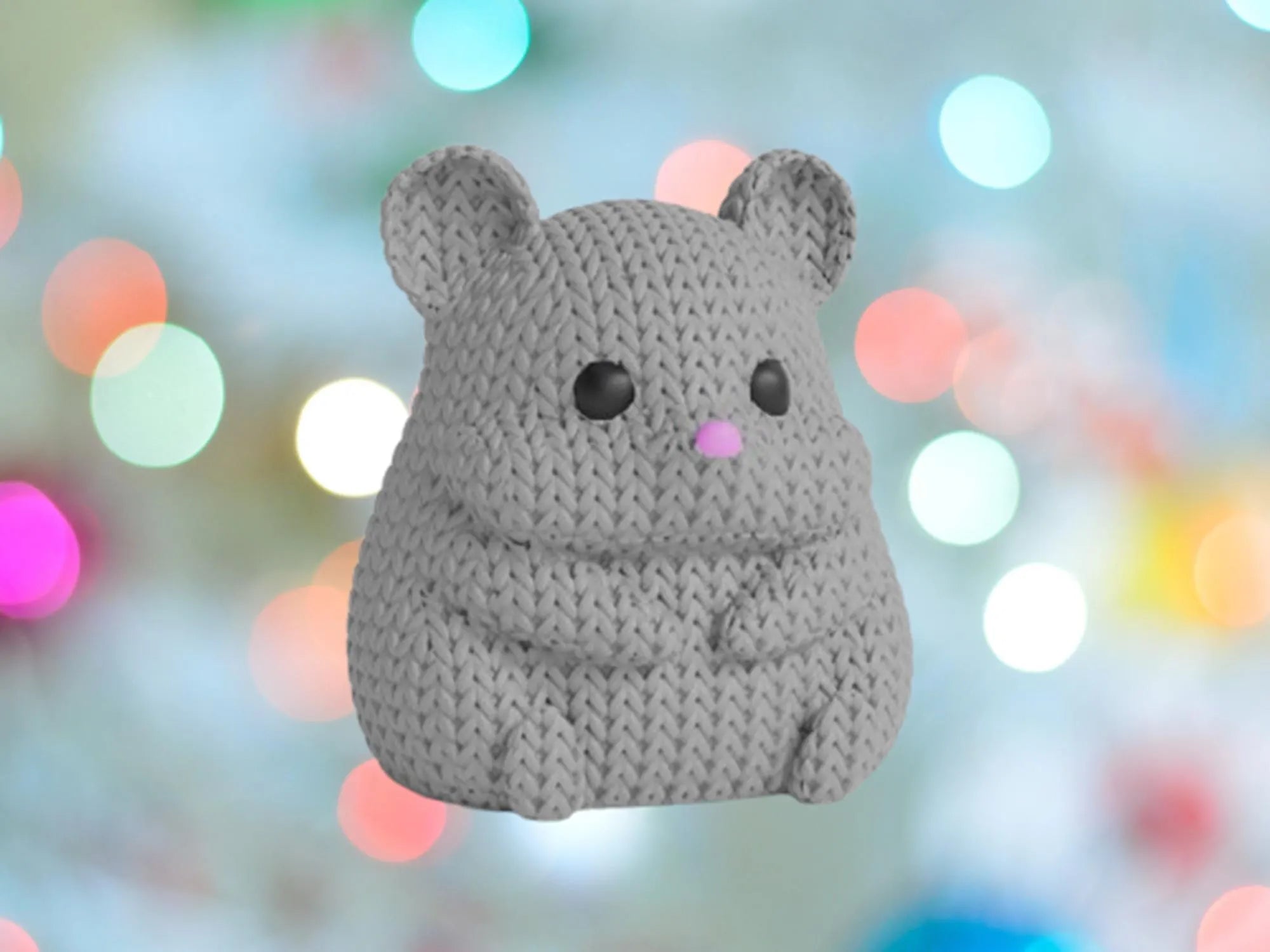 Figurine hamster tricot 3D • Sculpture artisanale mignonne • Déco originale • 3 tailles et 14 couleurs
