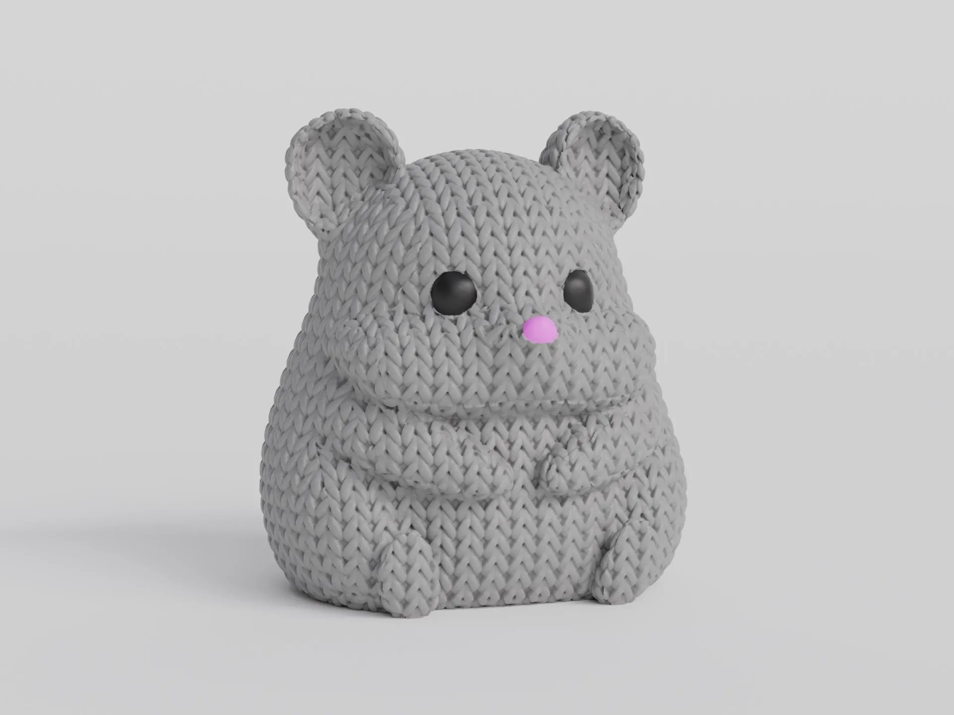 Figurine hamster tricot 3D • Sculpture artisanale mignonne • Déco originale • 3 tailles et 14 couleurs