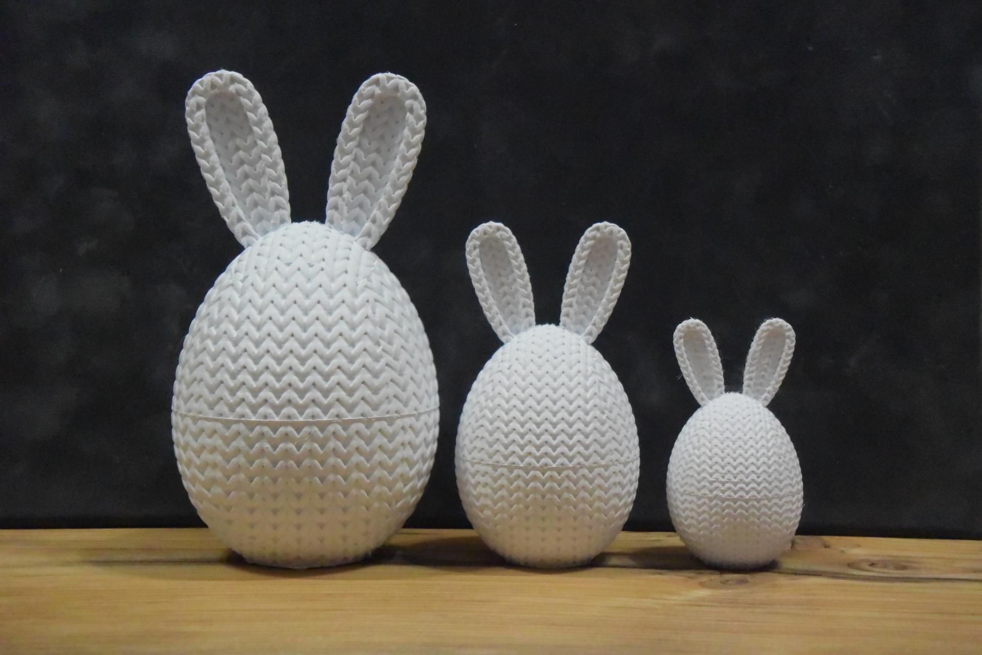 Conteneur œuf de Pâques tricot 3D • Boîte artisanale déco festive • 3 tailles et 14 couleurs