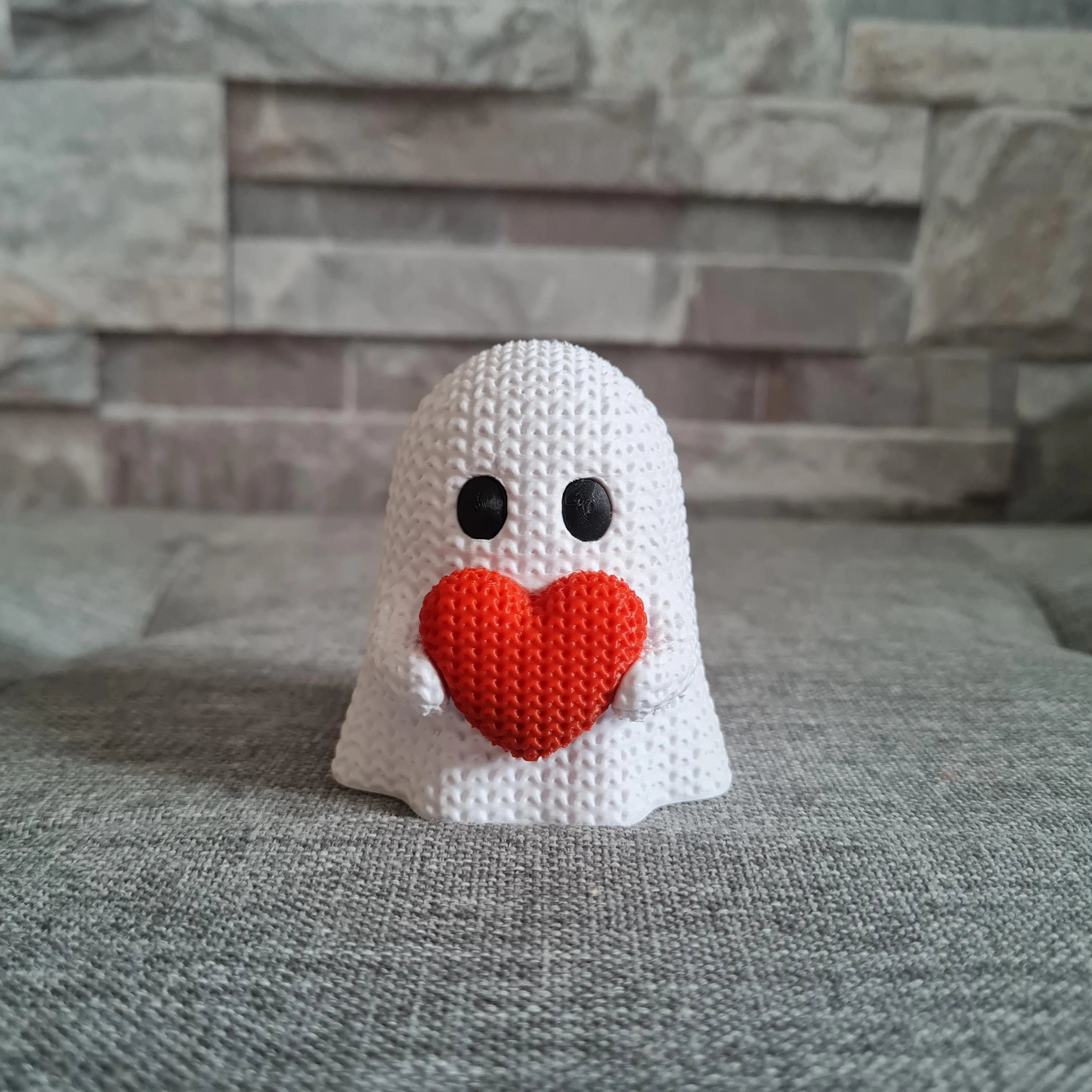 Décoration fantôme effet tricot – Halloween et Saint-Valentin – Figurine 3D