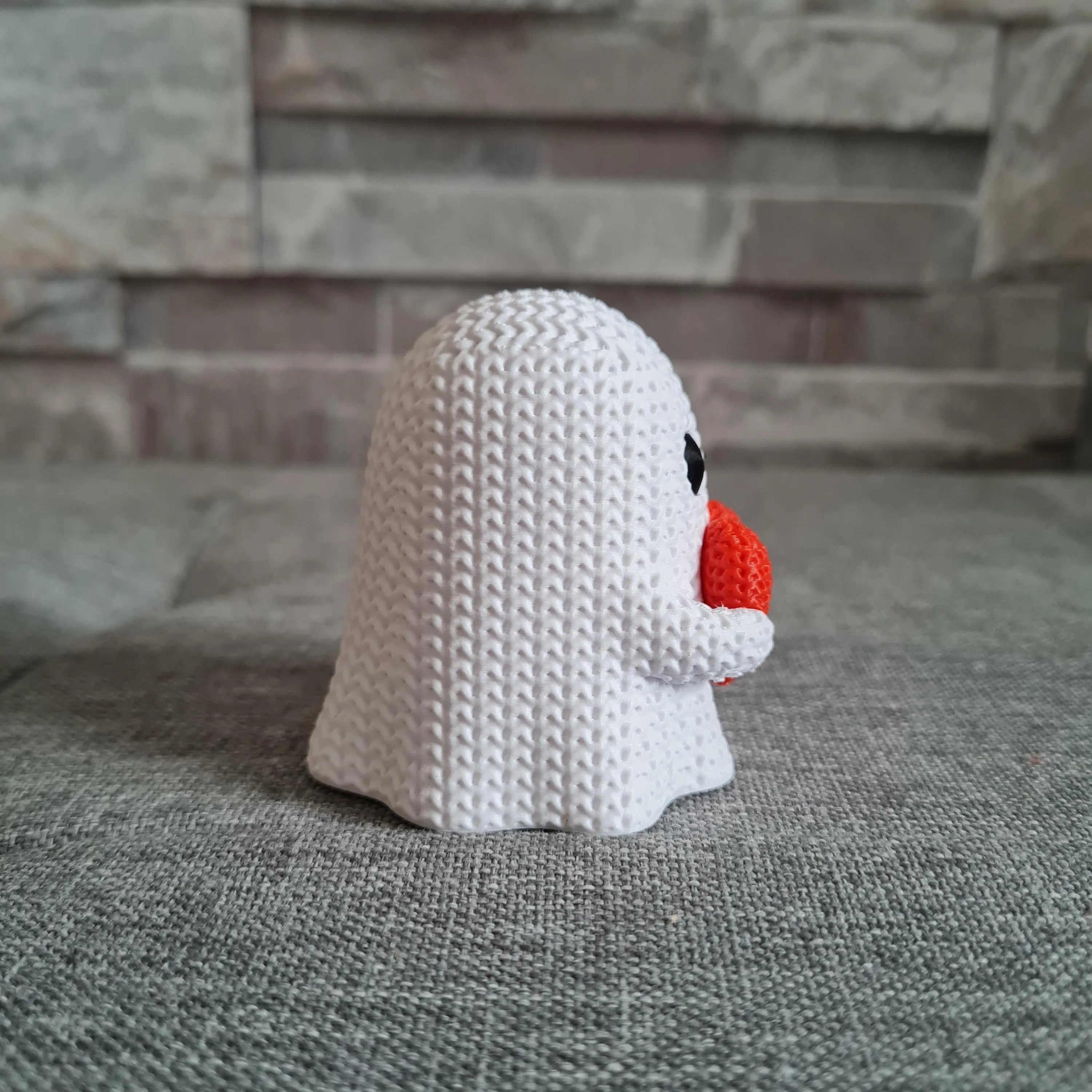 Décoration fantôme effet tricot – Halloween et Saint-Valentin – Figurine 3D