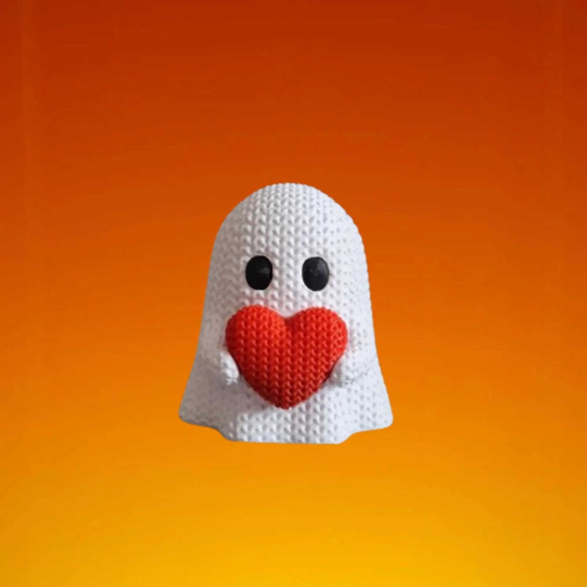Décoration fantôme effet tricot – Halloween et Saint-Valentin – Figurine 3D
