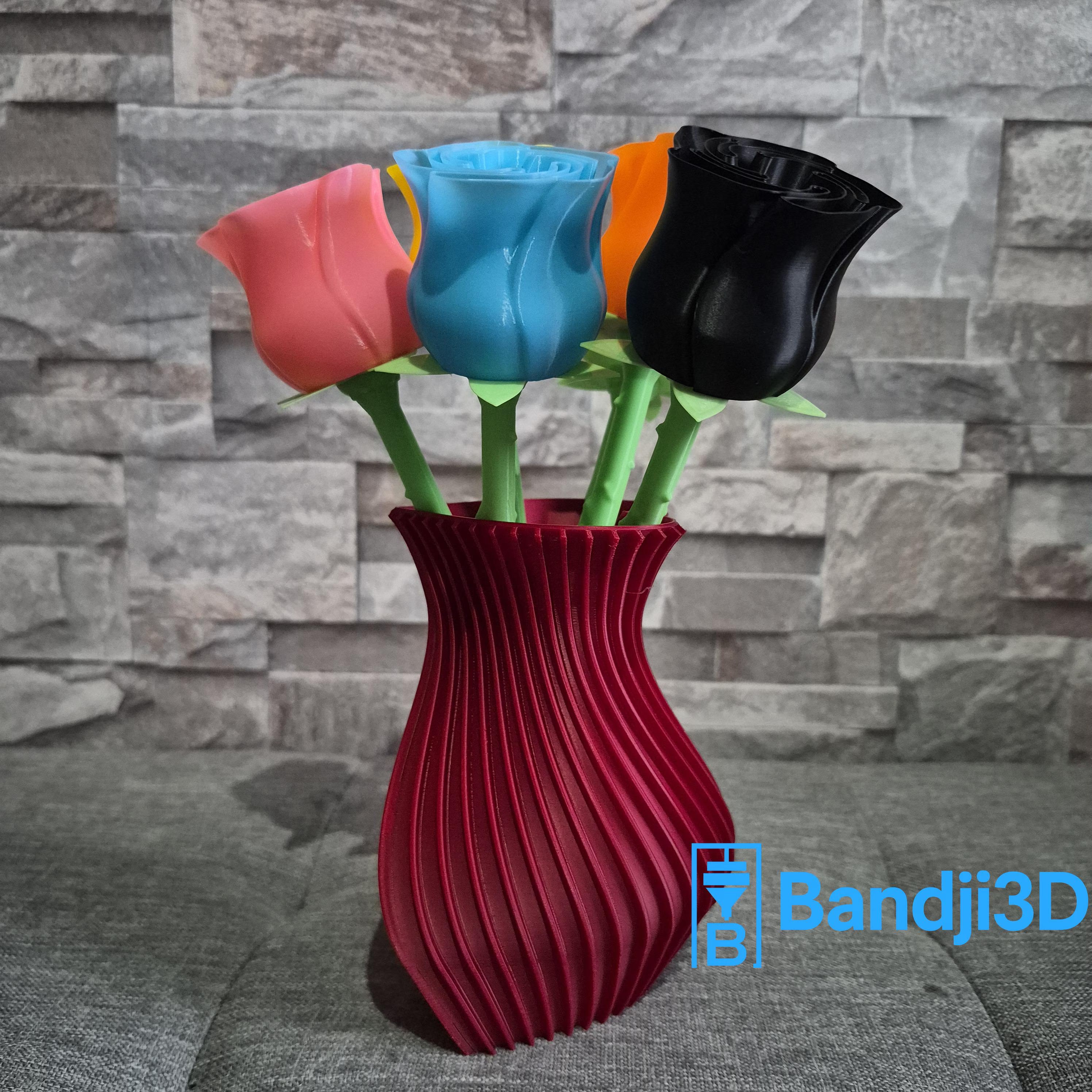 Vase design en forme de cœur – Impression 3D – Cadeau Saint-Valentin – 3 tailles (14 cm / 18 cm / 24 cm) – Déco moderne et romantique