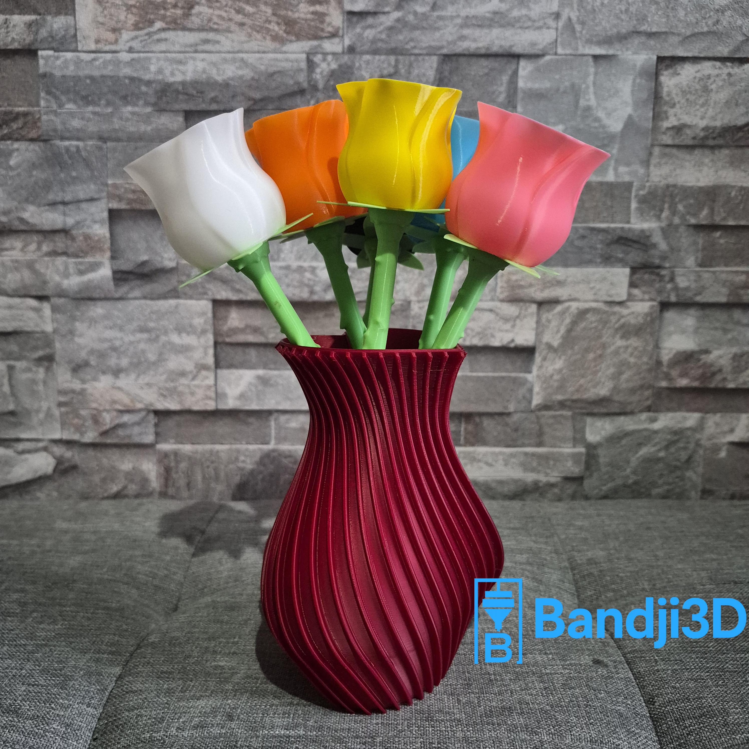 Vase design en forme de cœur – Impression 3D – Cadeau Saint-Valentin – 3 tailles (14 cm / 18 cm / 24 cm) – Déco moderne et romantique