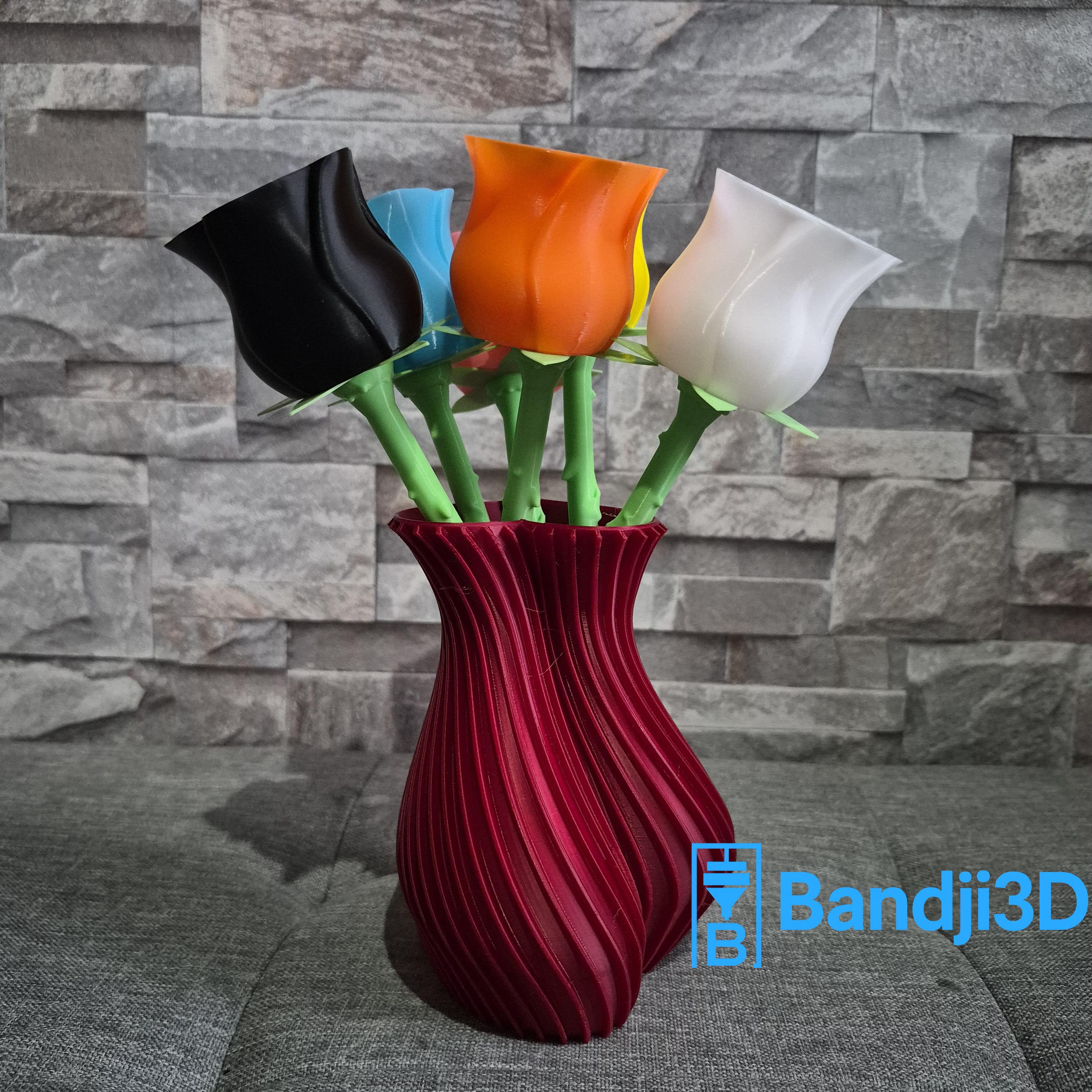 Vase design en forme de cœur – Impression 3D – Cadeau Saint-Valentin – 3 tailles (14 cm / 18 cm / 24 cm) – Déco moderne et romantique