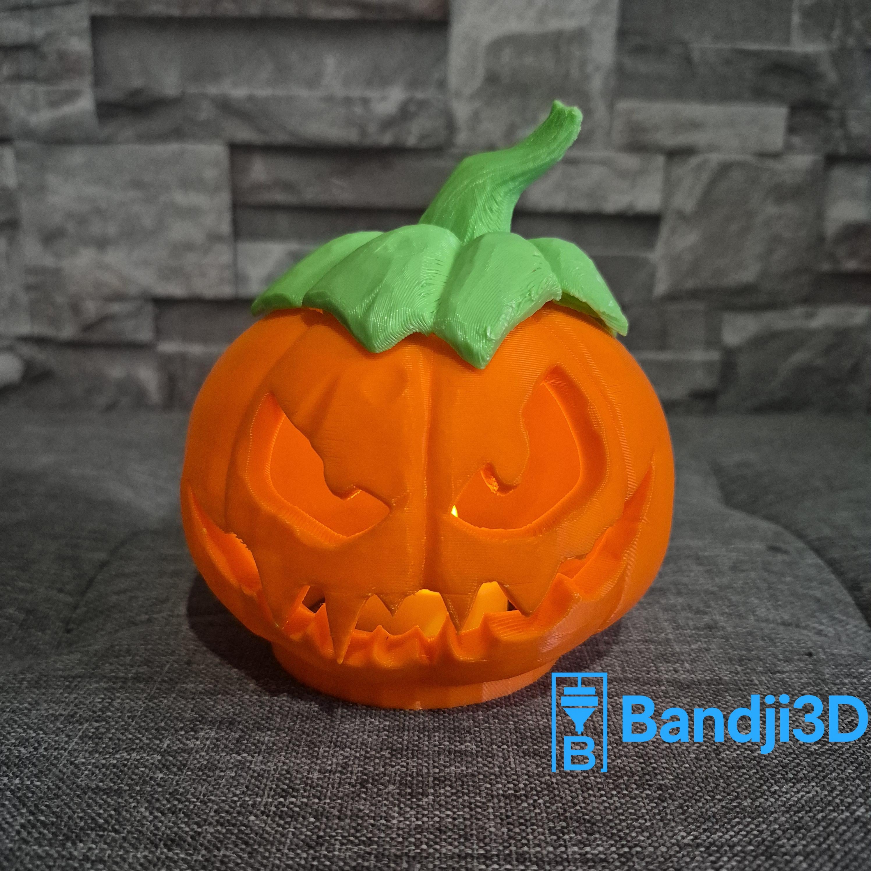 Citrouille Halloween effrayante – Photophore Impression 3D PLA – Bougie LED incluse