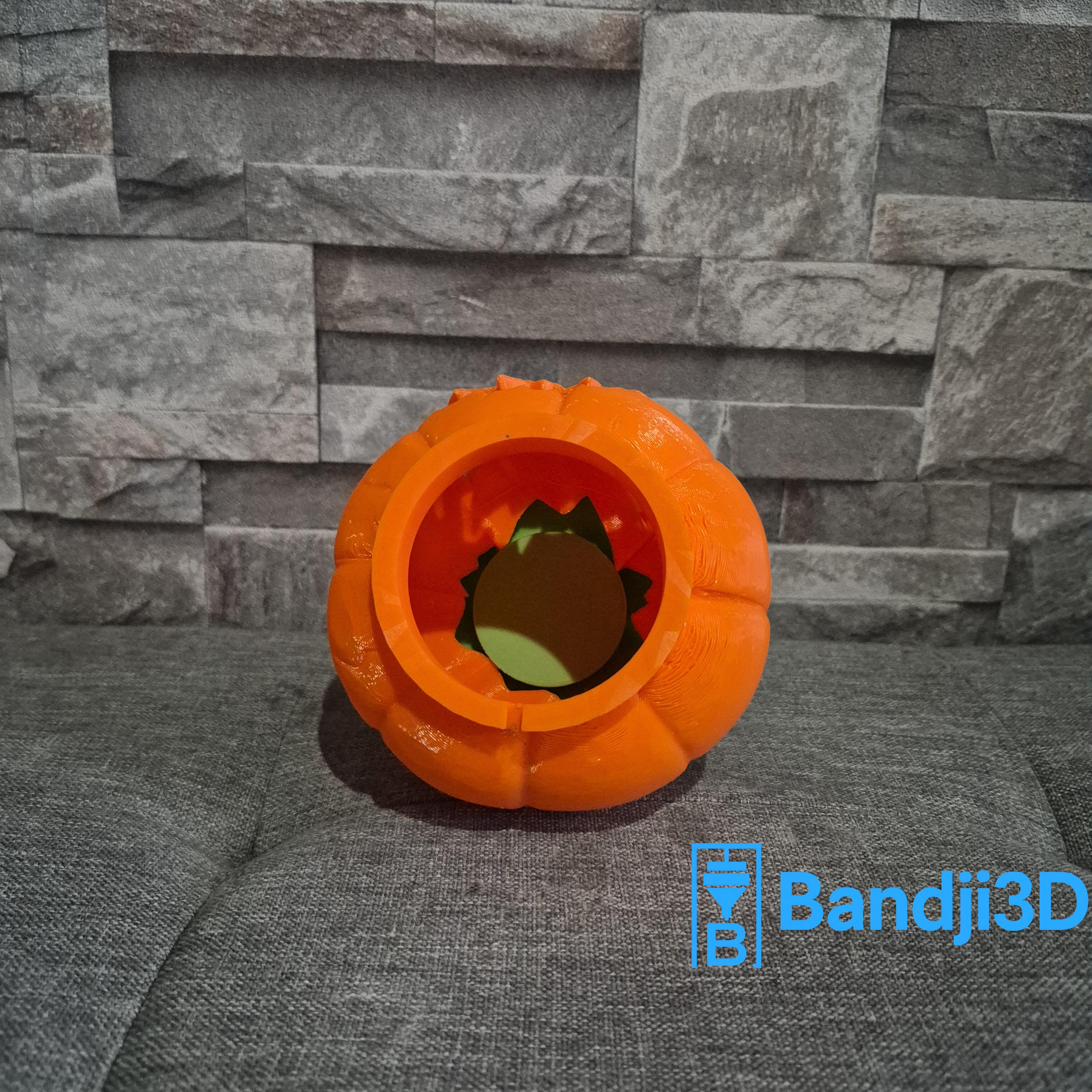Citrouille Halloween effrayante – Photophore Impression 3D PLA – Bougie LED incluse