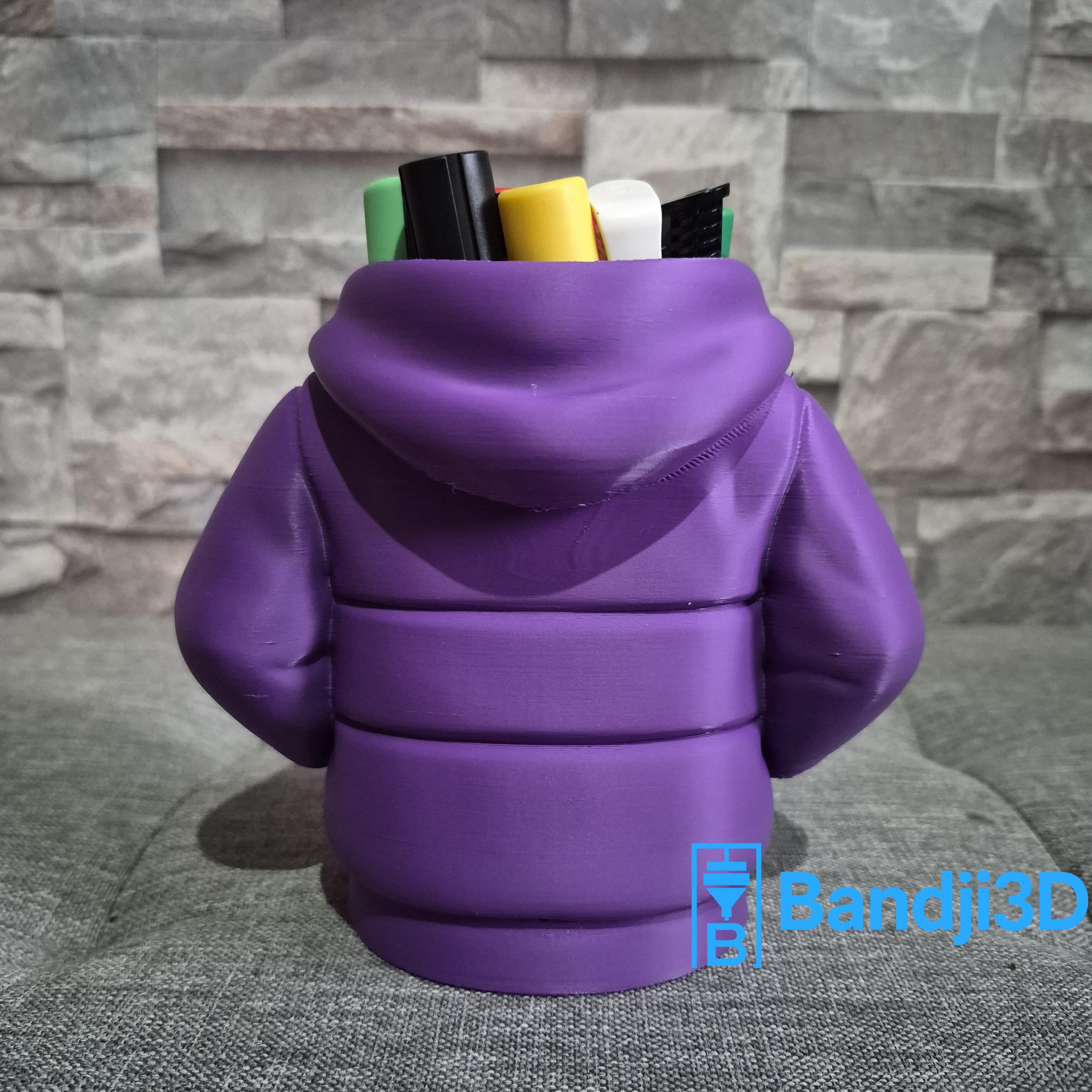 Pot à crayons fun hoodie impression 3D – Rangement pinceaux, stylos ou feutres – Cadeau original – Plusieurs couleurs au choix