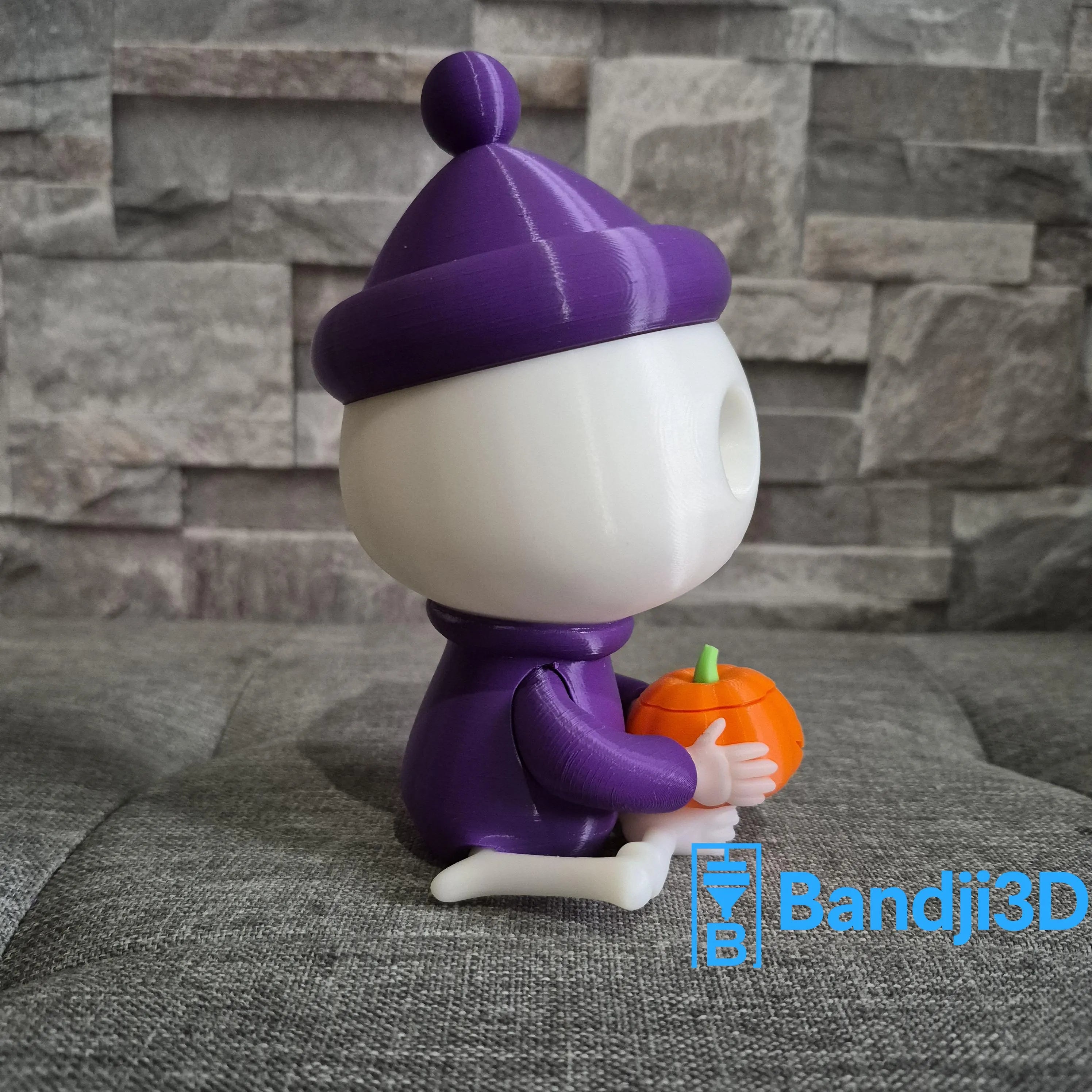 Figurine Squelette Halloween – Citrouille LED ou déco simple – Impression 3D personnalisable – Déco automne originale 15cm ou 40cm