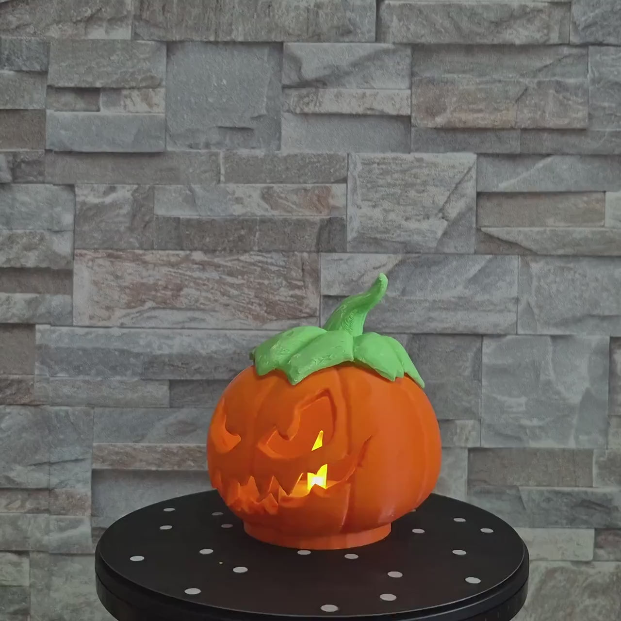 Citrouille Halloween effrayante – Photophore Impression 3D PLA – Bougie LED incluse