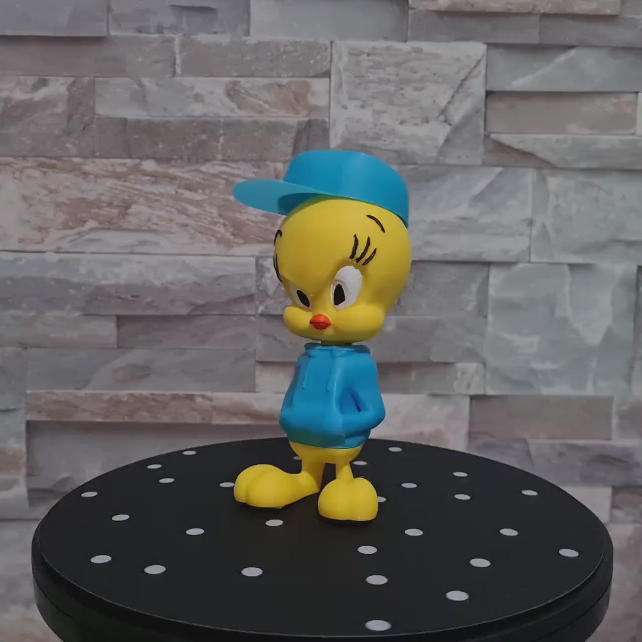 Figurine inspirée de l’univers Titi Streetwear – Figurine imprimée en 3D, Tweety déco geek et pop culture (13 cm / 24 cm