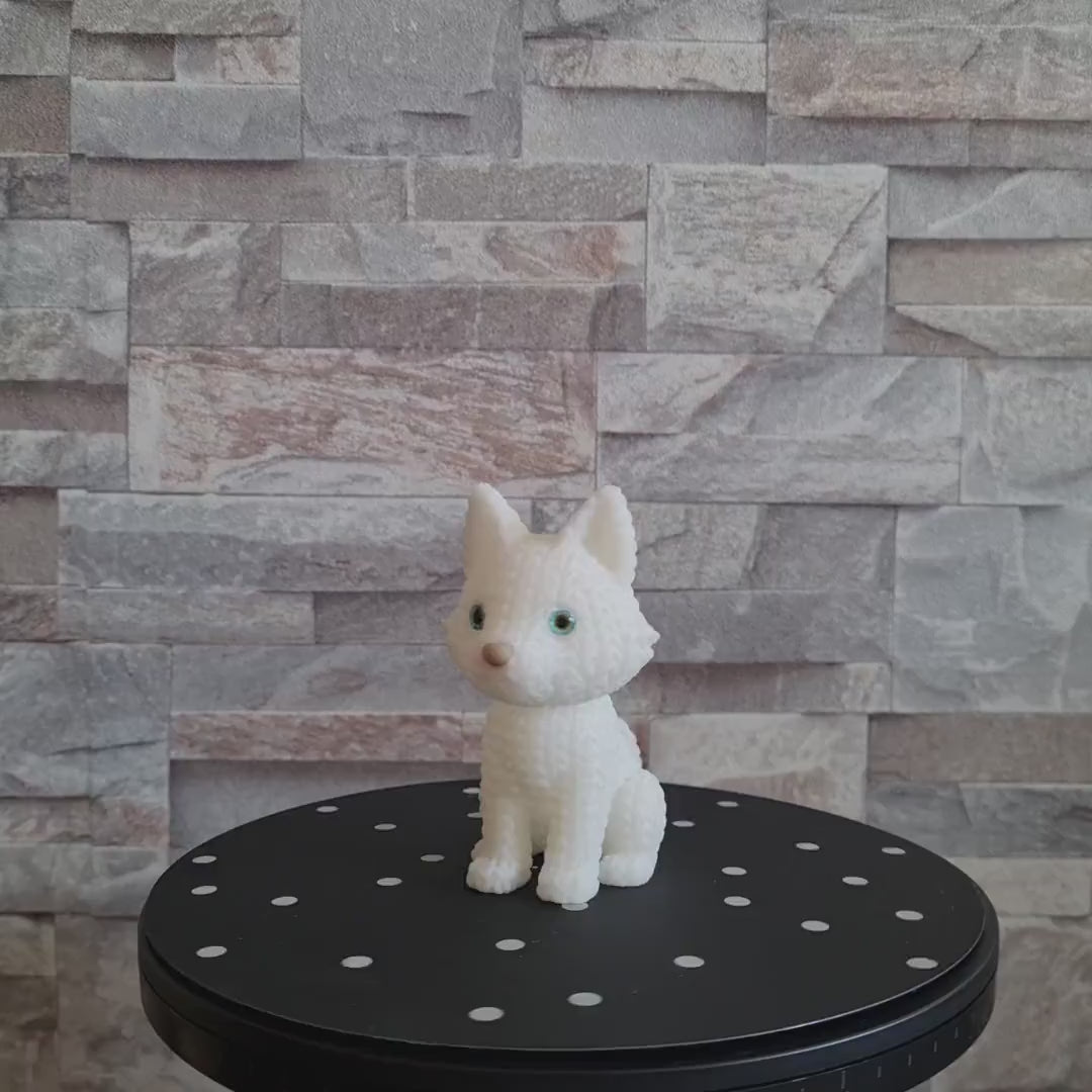 Figurine loup tricot 3D • Statue déco artisanale • Cadeau original • 3 tailles et 14 couleurs
