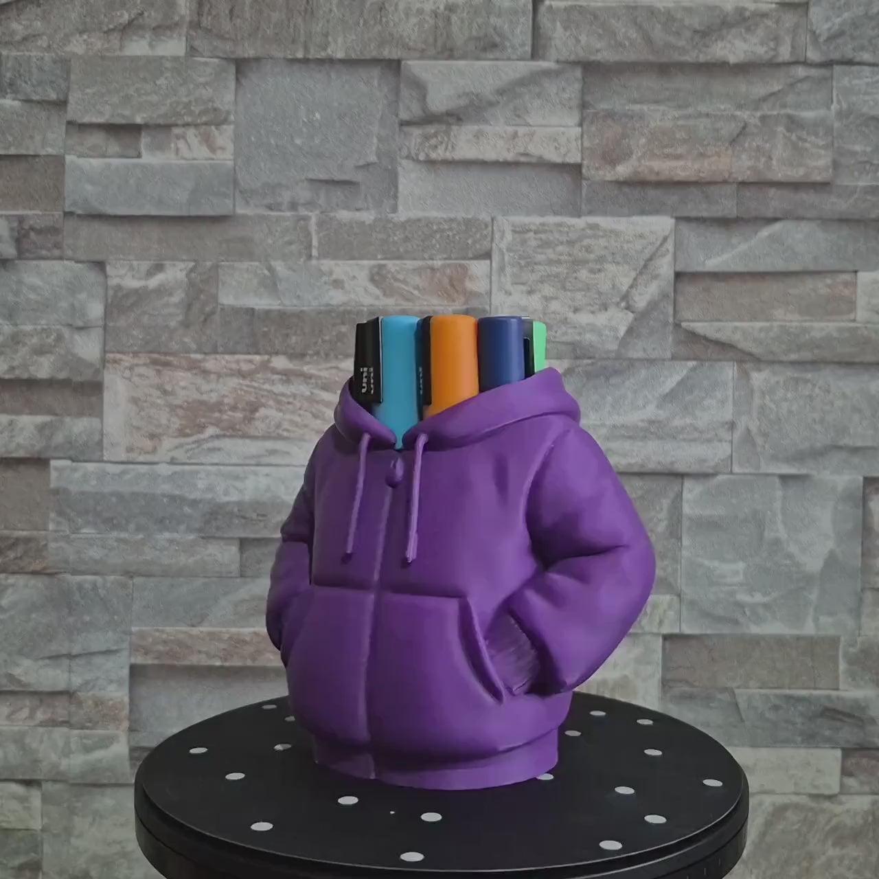Pot à crayons fun hoodie impression 3D – Rangement pinceaux, stylos ou feutres – Cadeau original – Plusieurs couleurs au choix