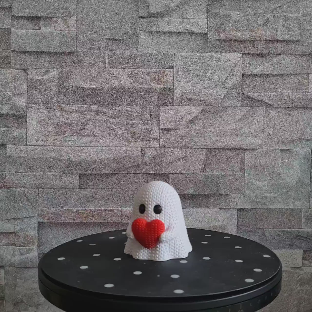 Décoration fantôme effet tricot – Halloween et Saint-Valentin – Figurine 3D