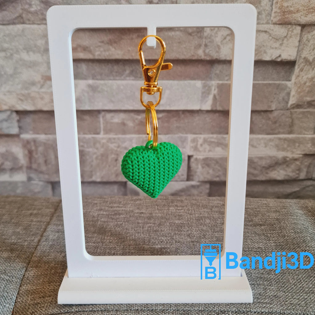 Porte‑clés cœur tricot – Accessoire mignon imprimé 3D – Cadeau amour/amitié personnalisable
