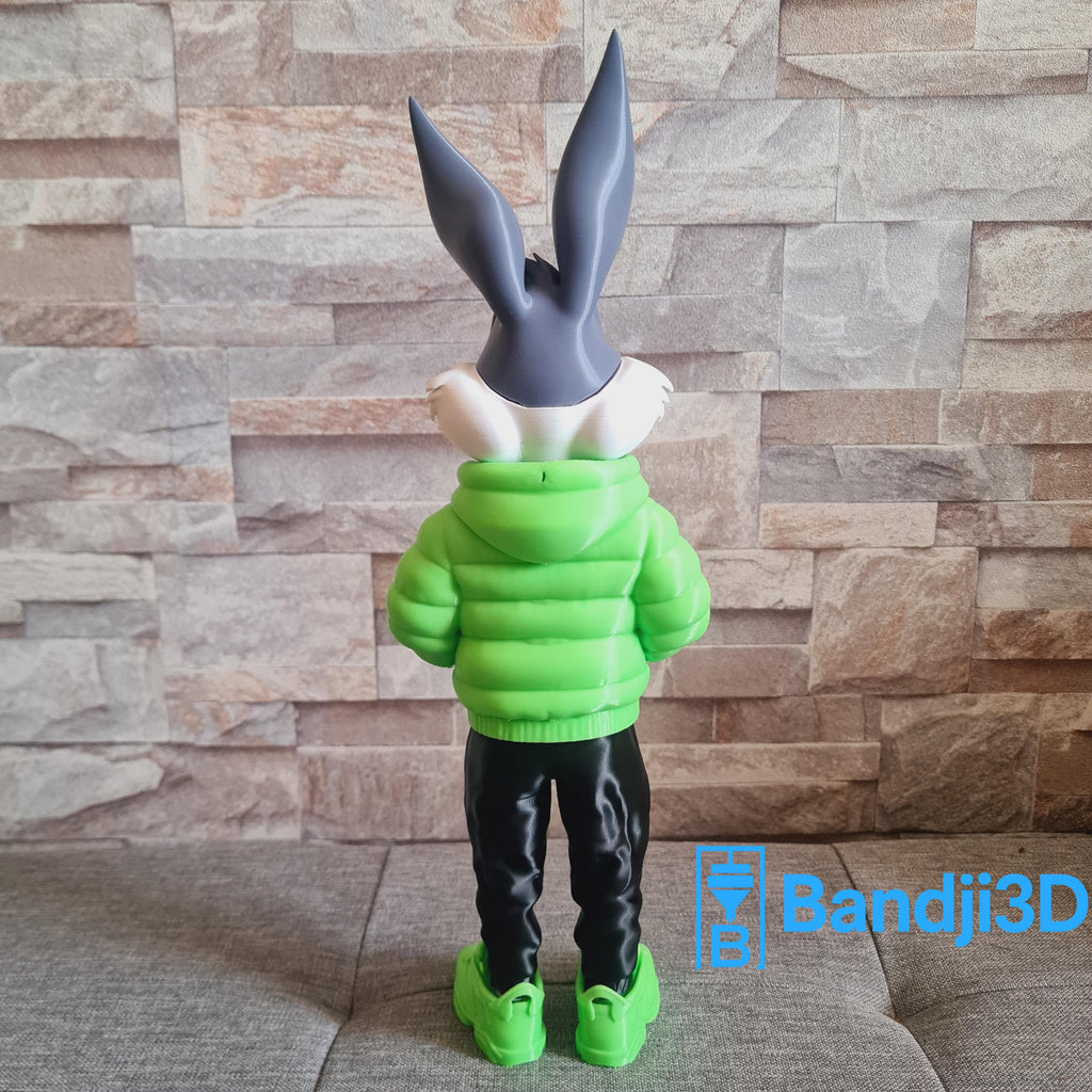 Figurine  inspirée de l’univers Bugs Bunny streetwear personnalisable – Statue déco cartoon en impression 3D – Cadeau original