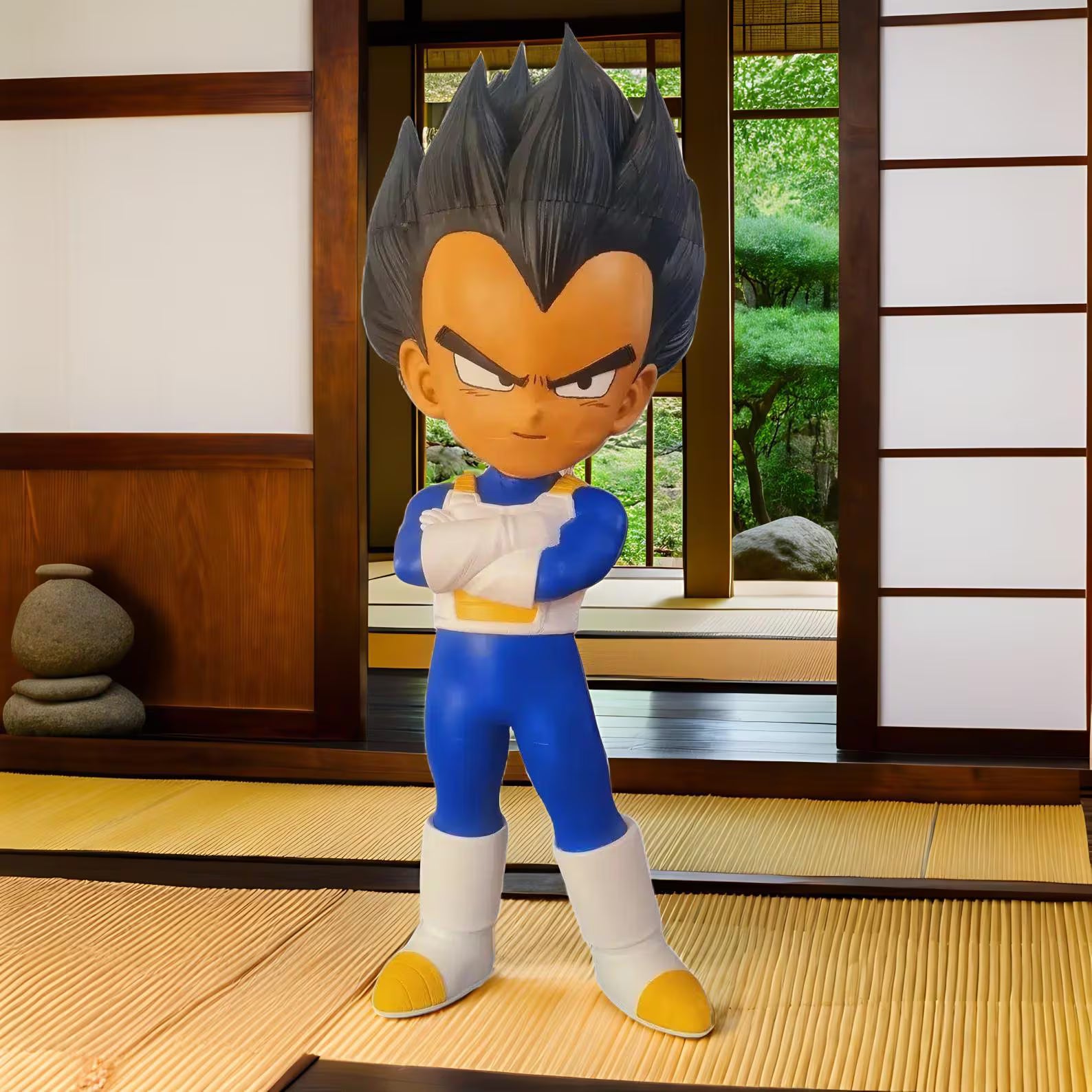 Statue inspirée de l’univers Vegeta 1m10 – Figurine géante style Dragon Ball – Décoration Anime – Impression 3D artisanale – Personnalisable