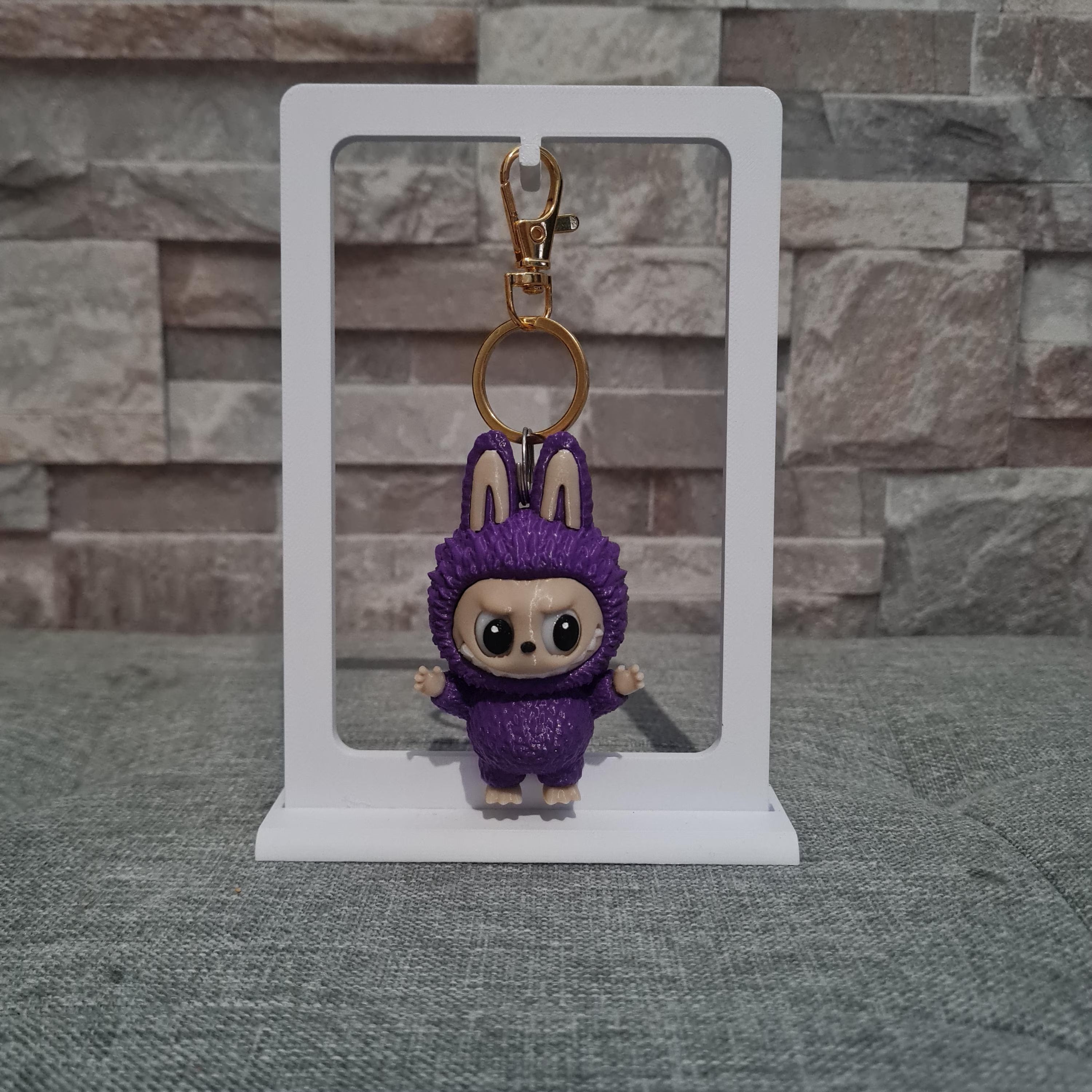 Porte-Clé Labubu Personnalisé – Impression 3D – Figurine Kawaii avec Mousqueton Doré – Cadeau Original