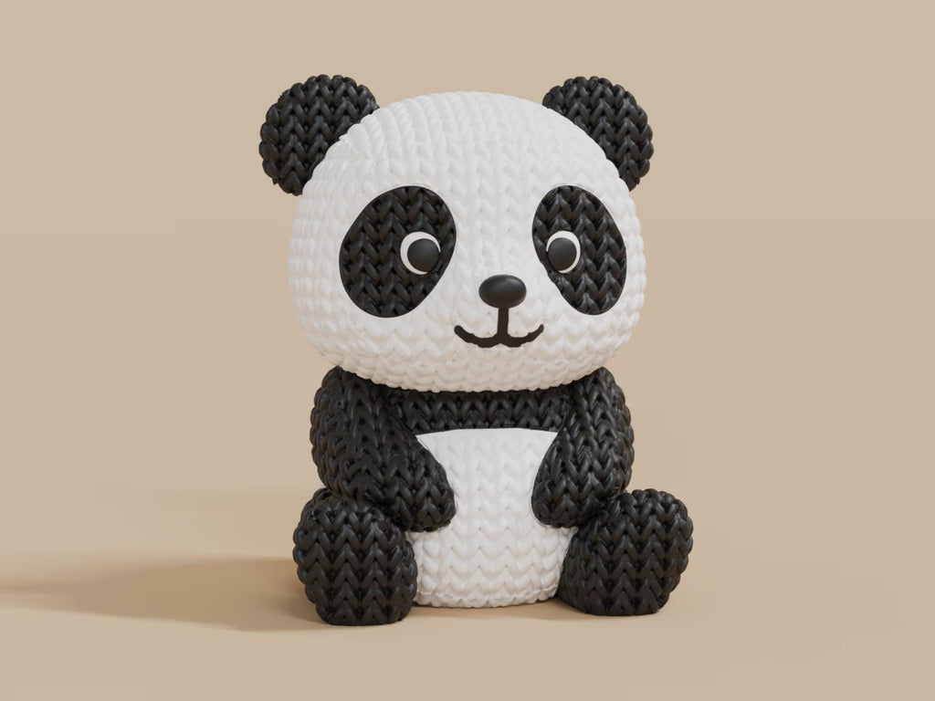 Figurine panda tricot 3D • Figurine artisanale mignonne • Cadeau original • 2 tailles et 14 couleurs