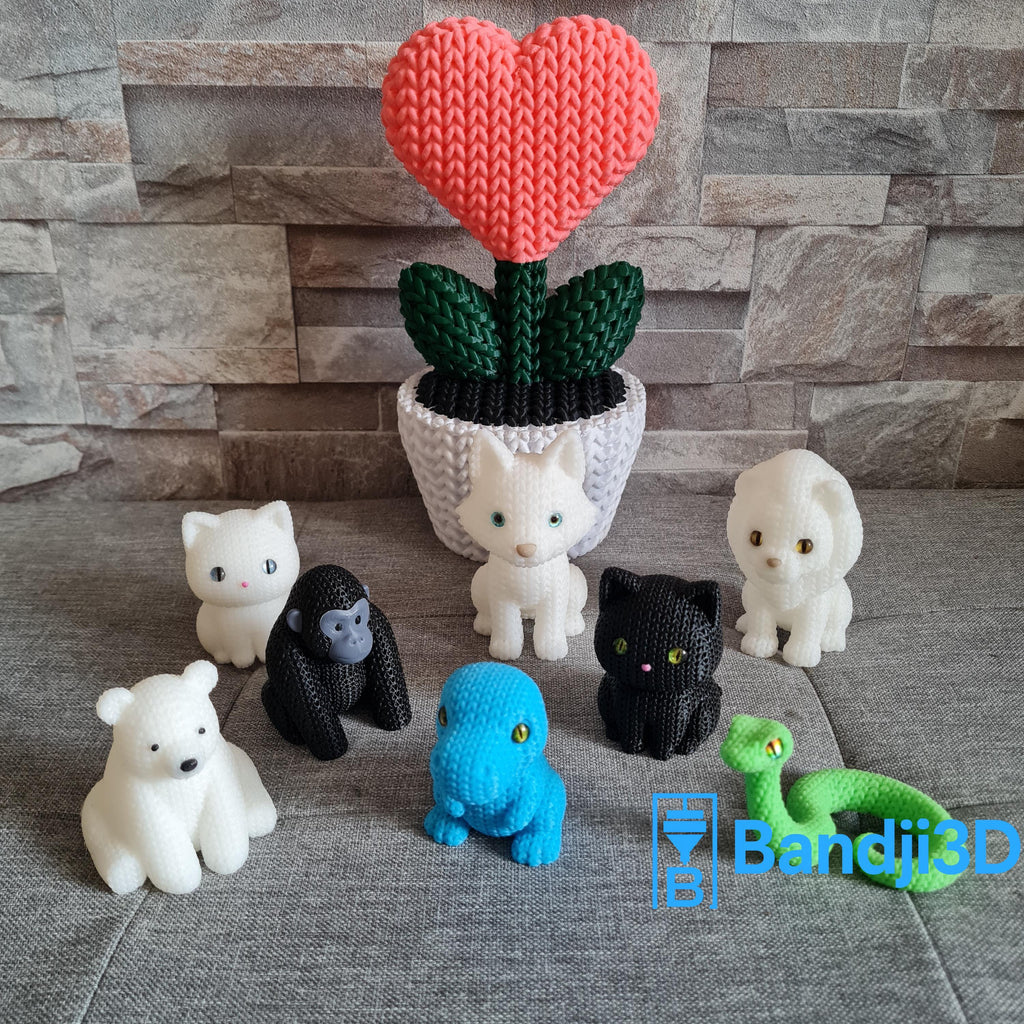 Figurine chèvre tricot 3D • Sculpture décorative fait main • Cadeau original • Disponible en 3 tailles et 14 couleurs