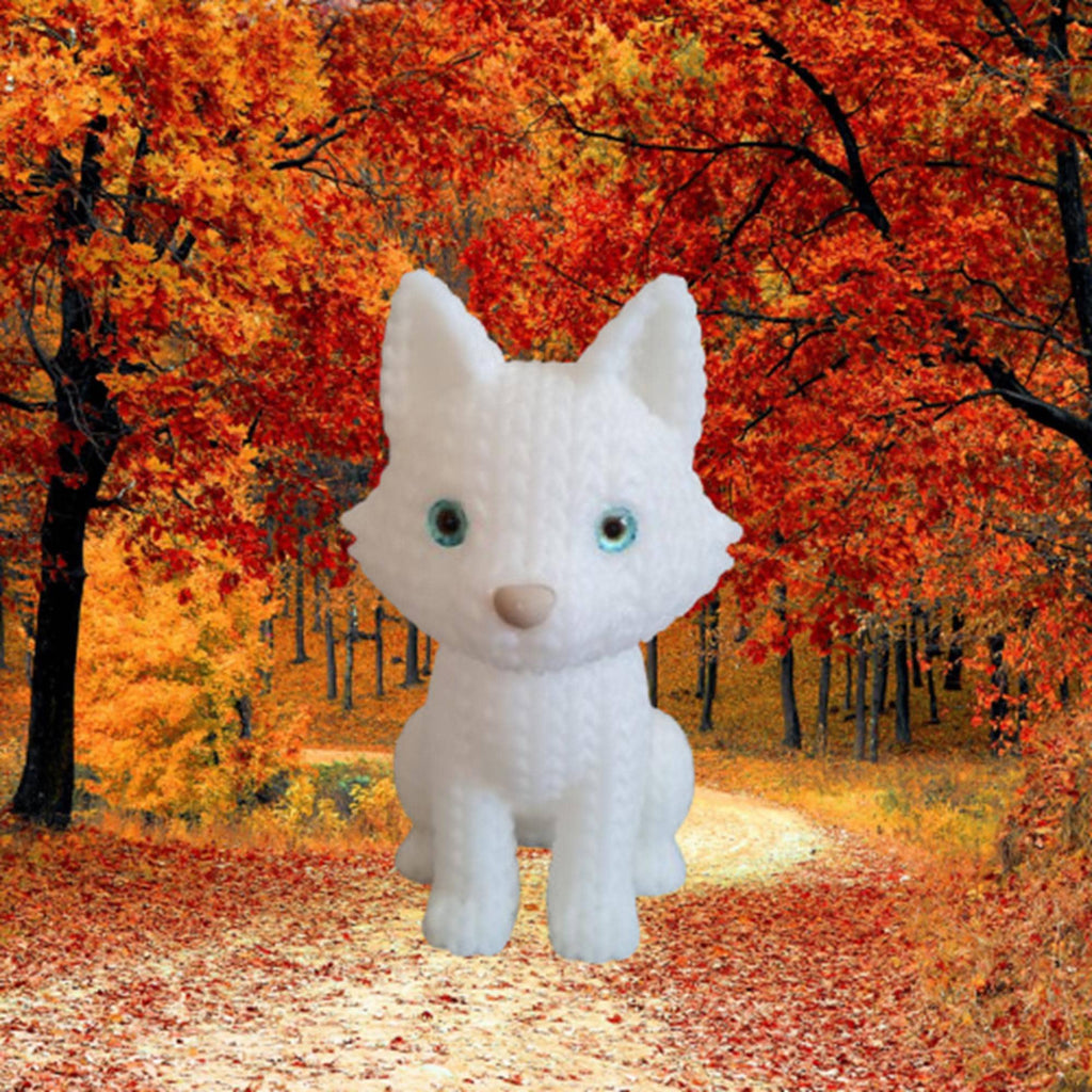 Figurine loup tricot 3D • Statue déco artisanale • Cadeau original • 3 tailles et 14 couleurs