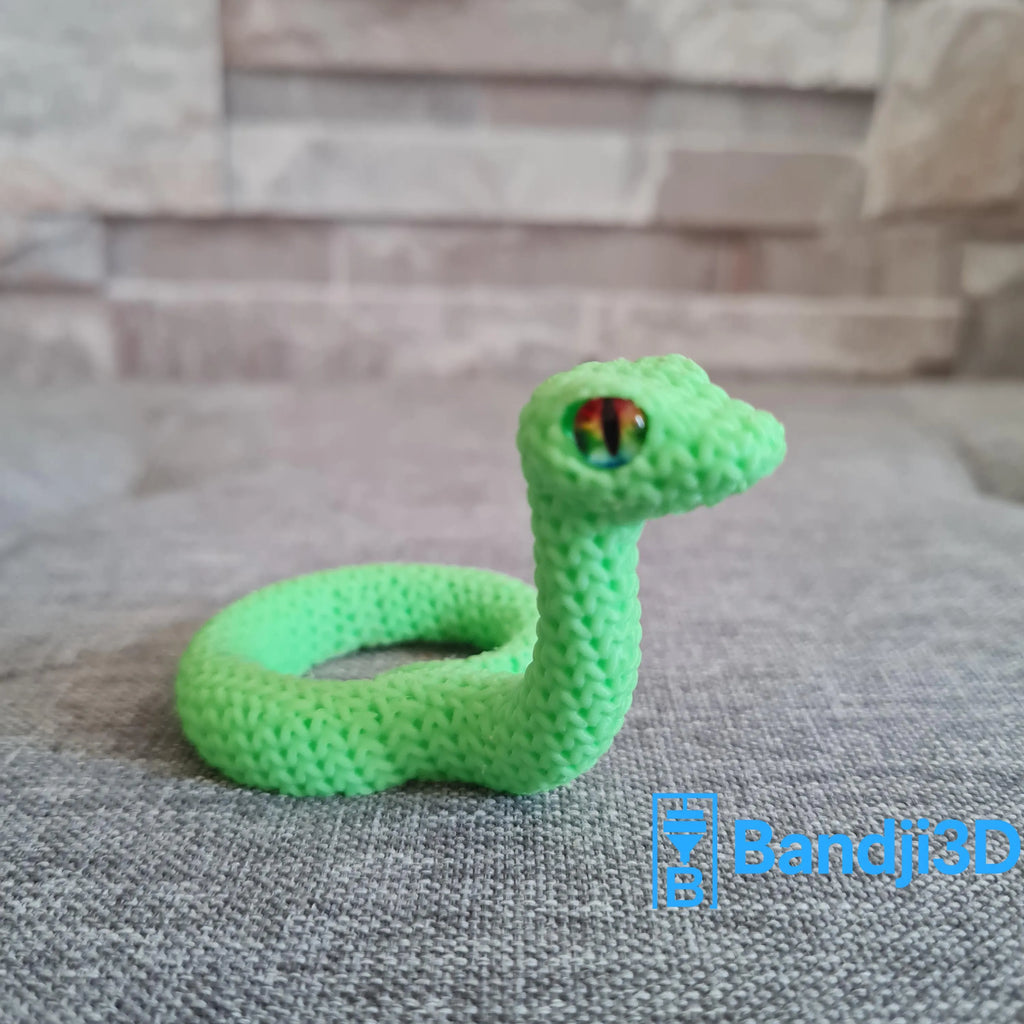 Figurine serpent tricot 3D • Sculpture artisanale • Déco exotique • 3 tailles et 14 couleurs